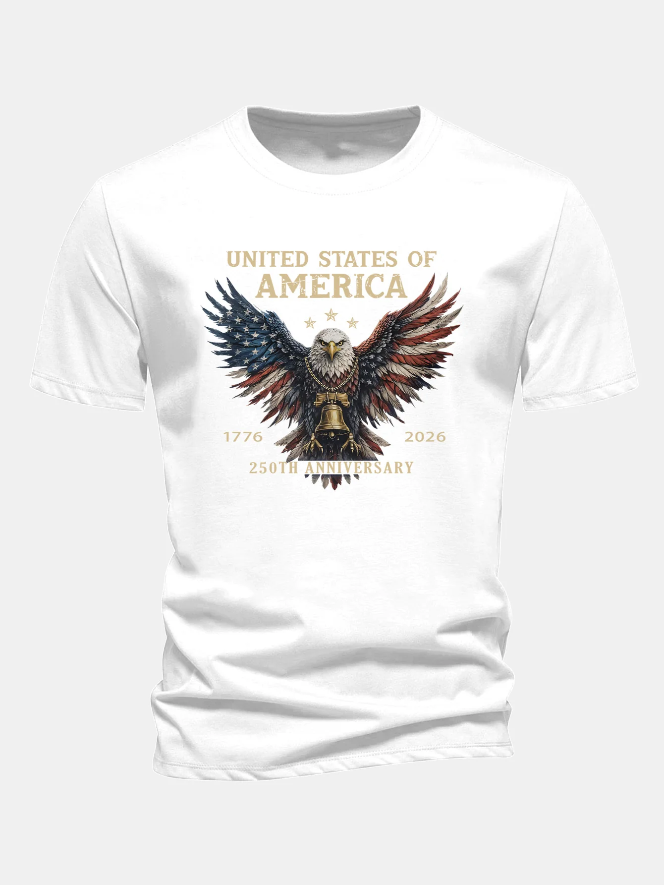 Regular Fit American Eagle 250th Anniversary Print Cotton T-Shirt - Image 7