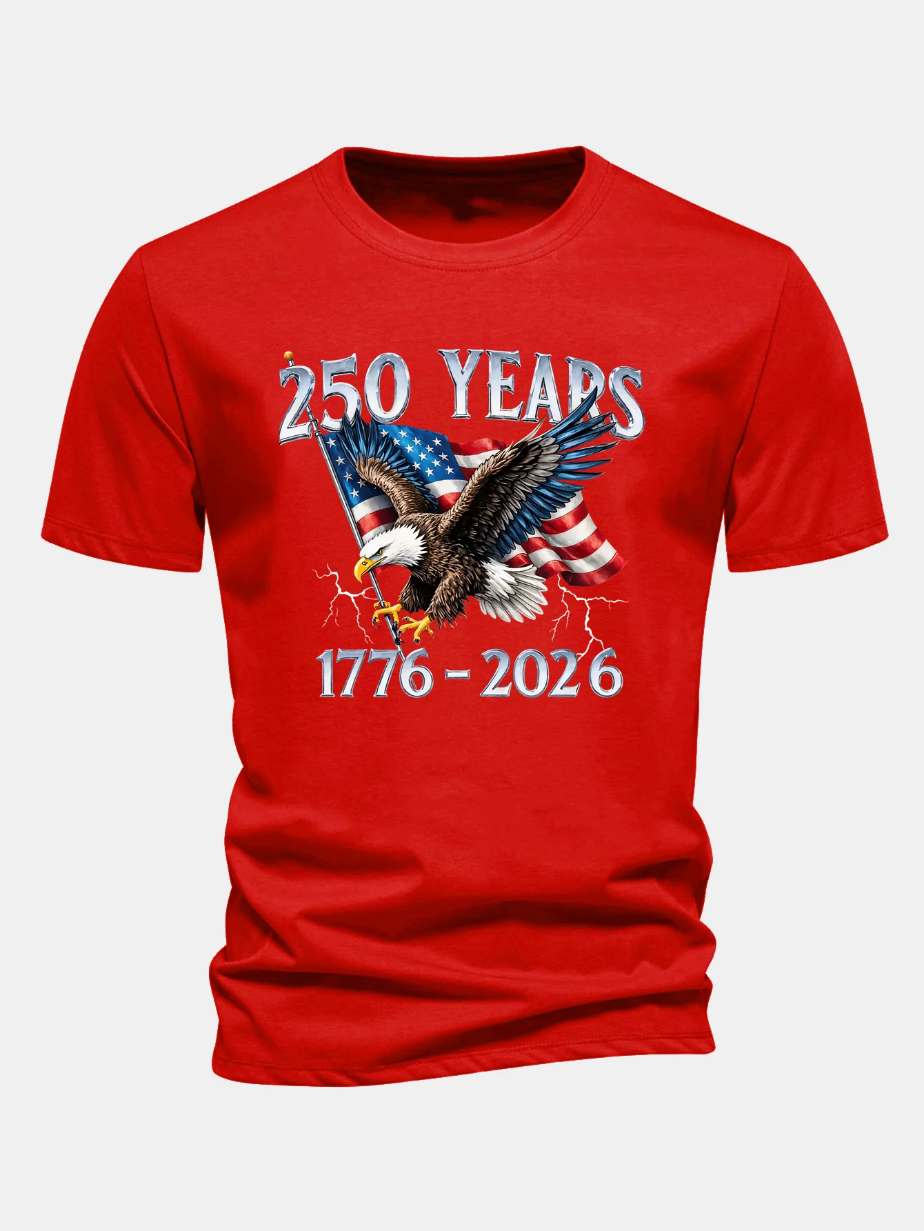 Regular Fit USA 250th Anniversary Print Cotton T-Shirt - Image 5