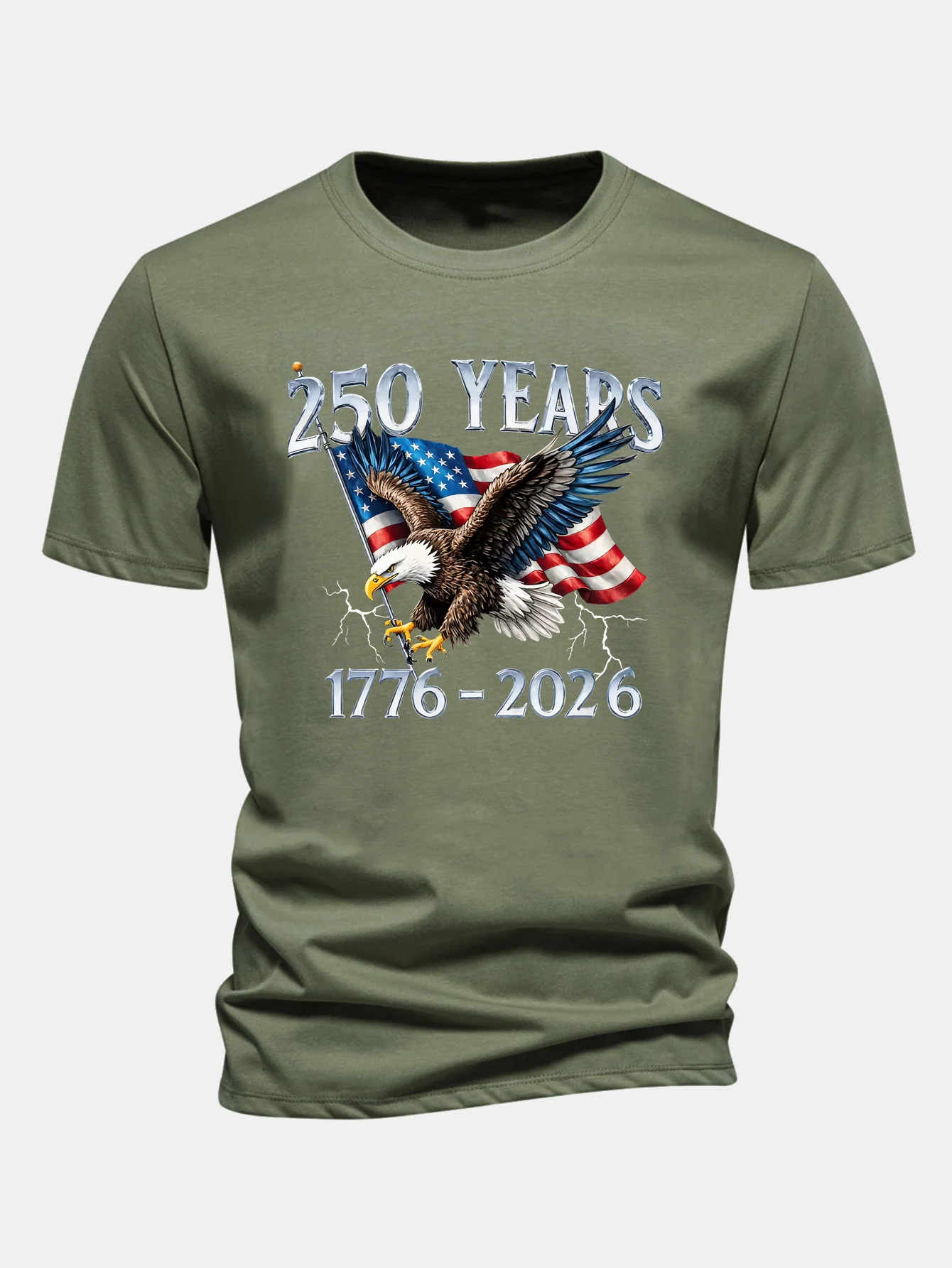 Regular Fit USA 250th Anniversary Print Cotton T-Shirt - Image 6