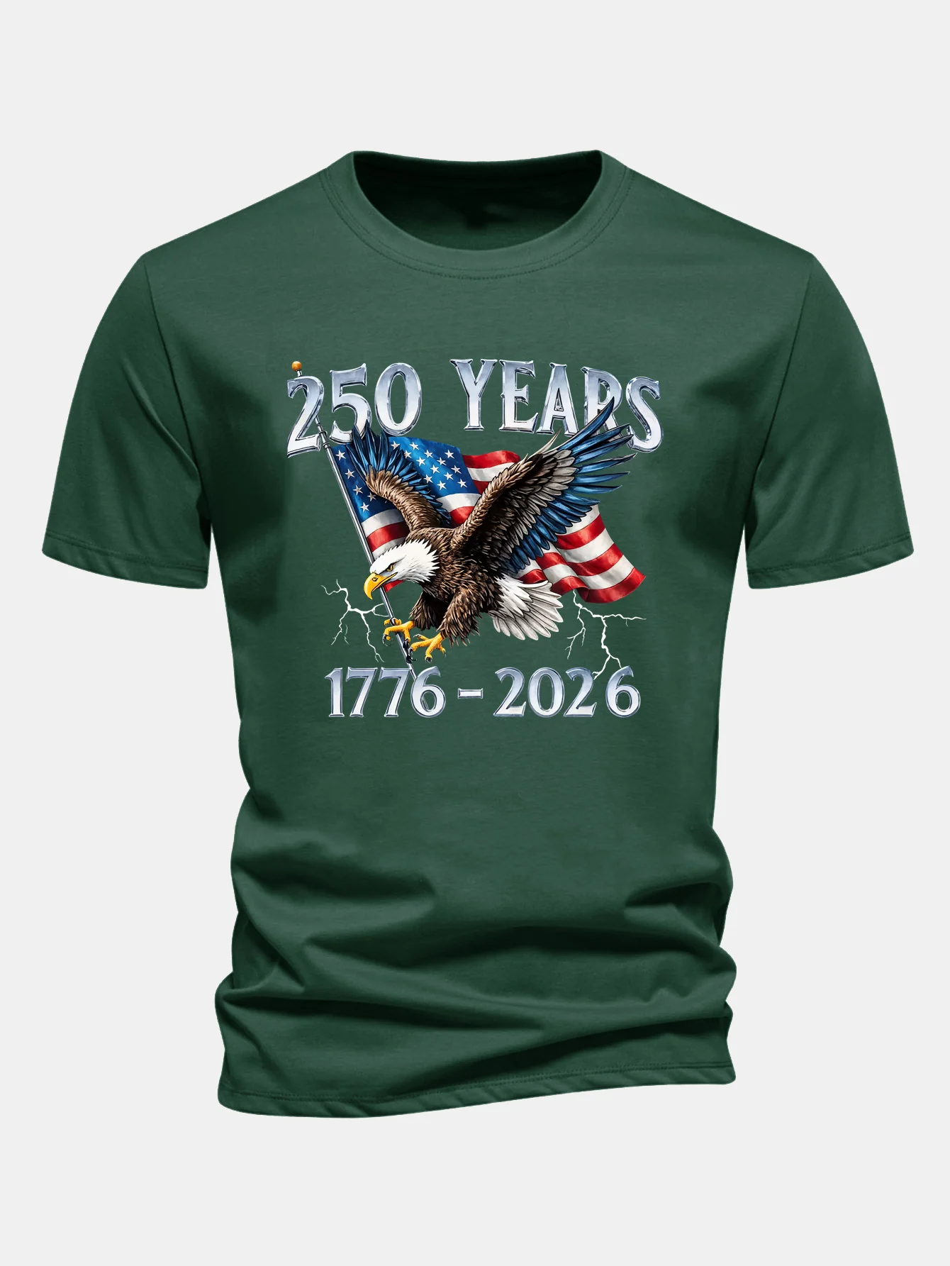 Regular Fit USA 250th Anniversary Print Cotton T-Shirt - Image 7