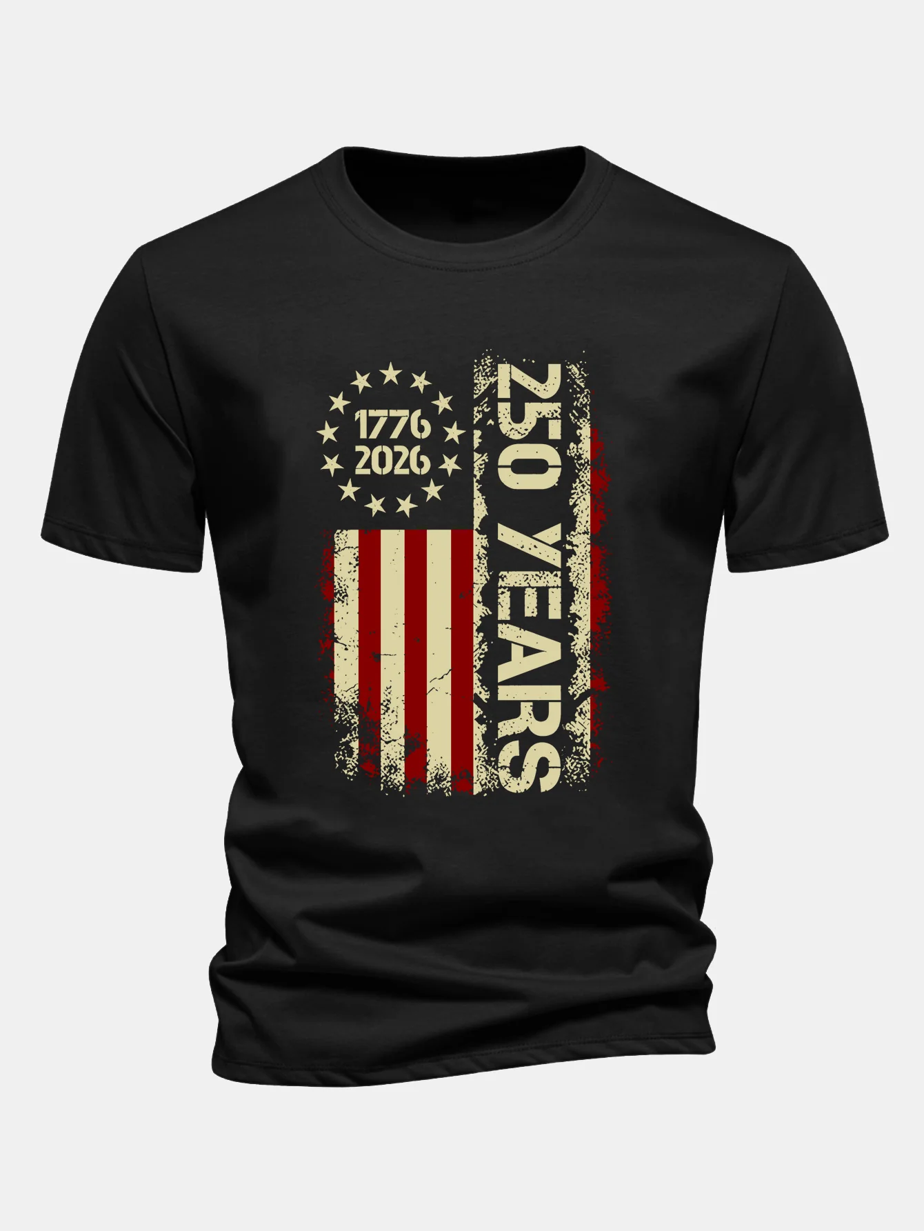 Regular Fit USA 250th Anniversary Vintage Print Cotton T-Shirt - Image 2