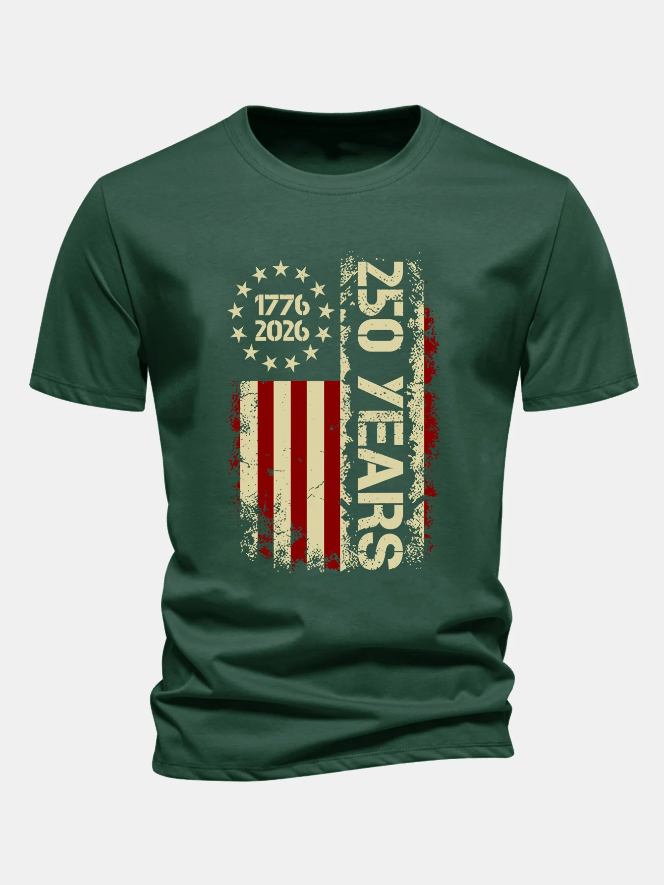 Regular Fit USA 250th Anniversary Vintage Print Cotton T-Shirt - Image 5