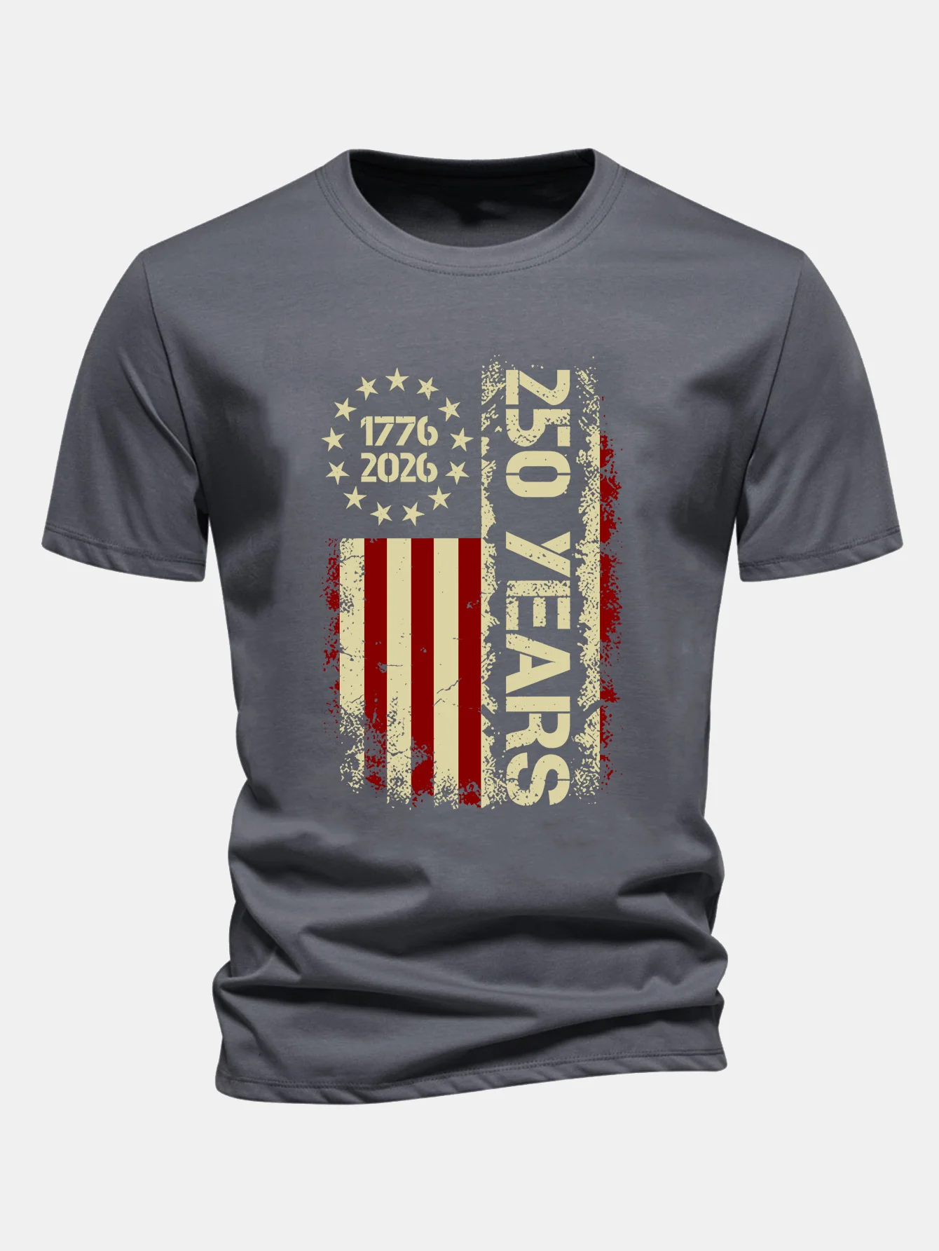 Regular Fit USA 250th Anniversary Vintage Print Cotton T-Shirt - Image 6
