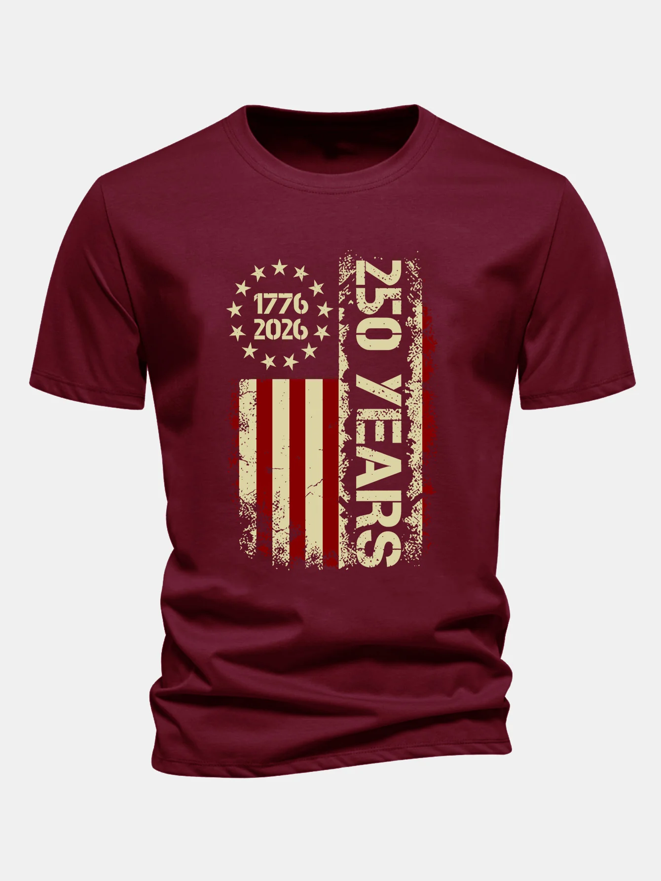 Regular Fit USA 250th Anniversary Vintage Print Cotton T-Shirt - Image 7