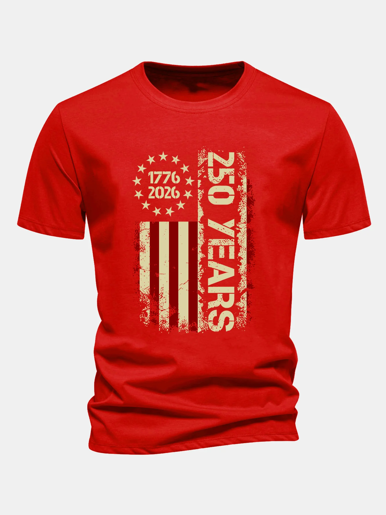 Regular Fit USA 250th Anniversary Vintage Print Cotton T-Shirt - Image 8