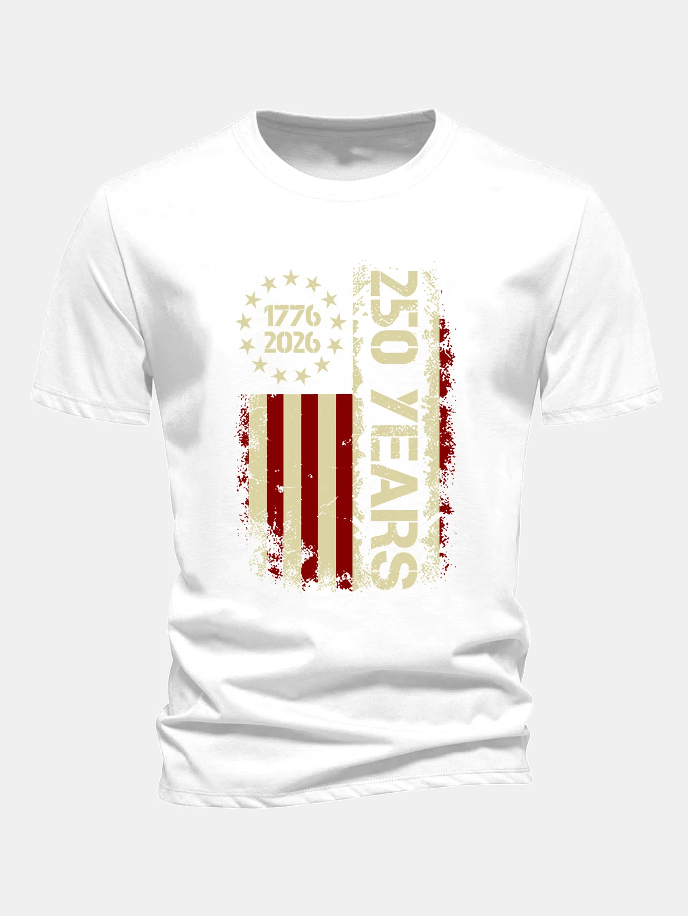 Regular Fit USA 250th Anniversary Vintage Print Cotton T-Shirt - Image 9