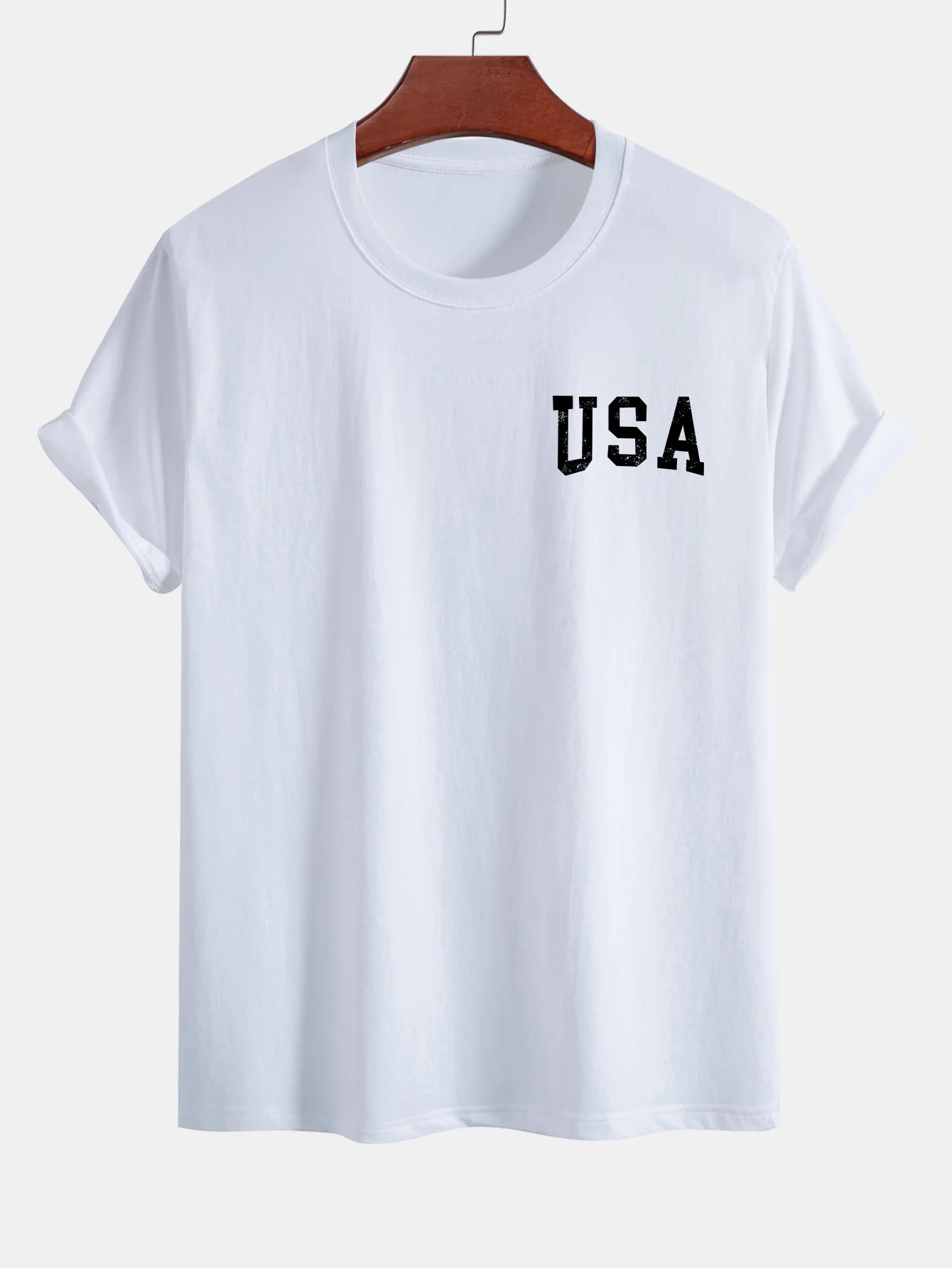 Regular Fit T-Shirt aus Baumwolle mit USA-Flaggen-Print - Image 3
