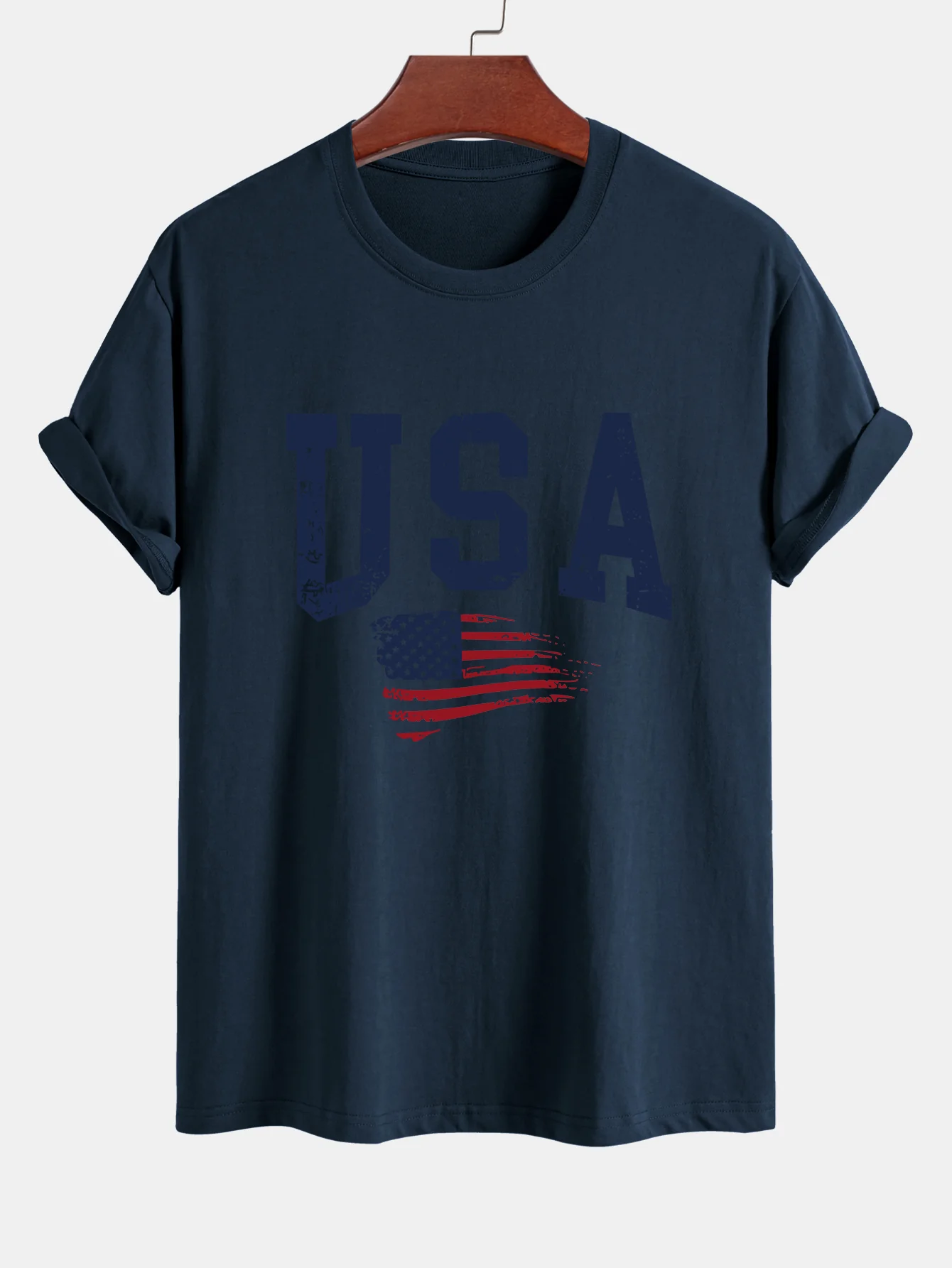 Regular Fit T-Shirt aus Baumwolle mit USA-Flaggen-Print - Image 10