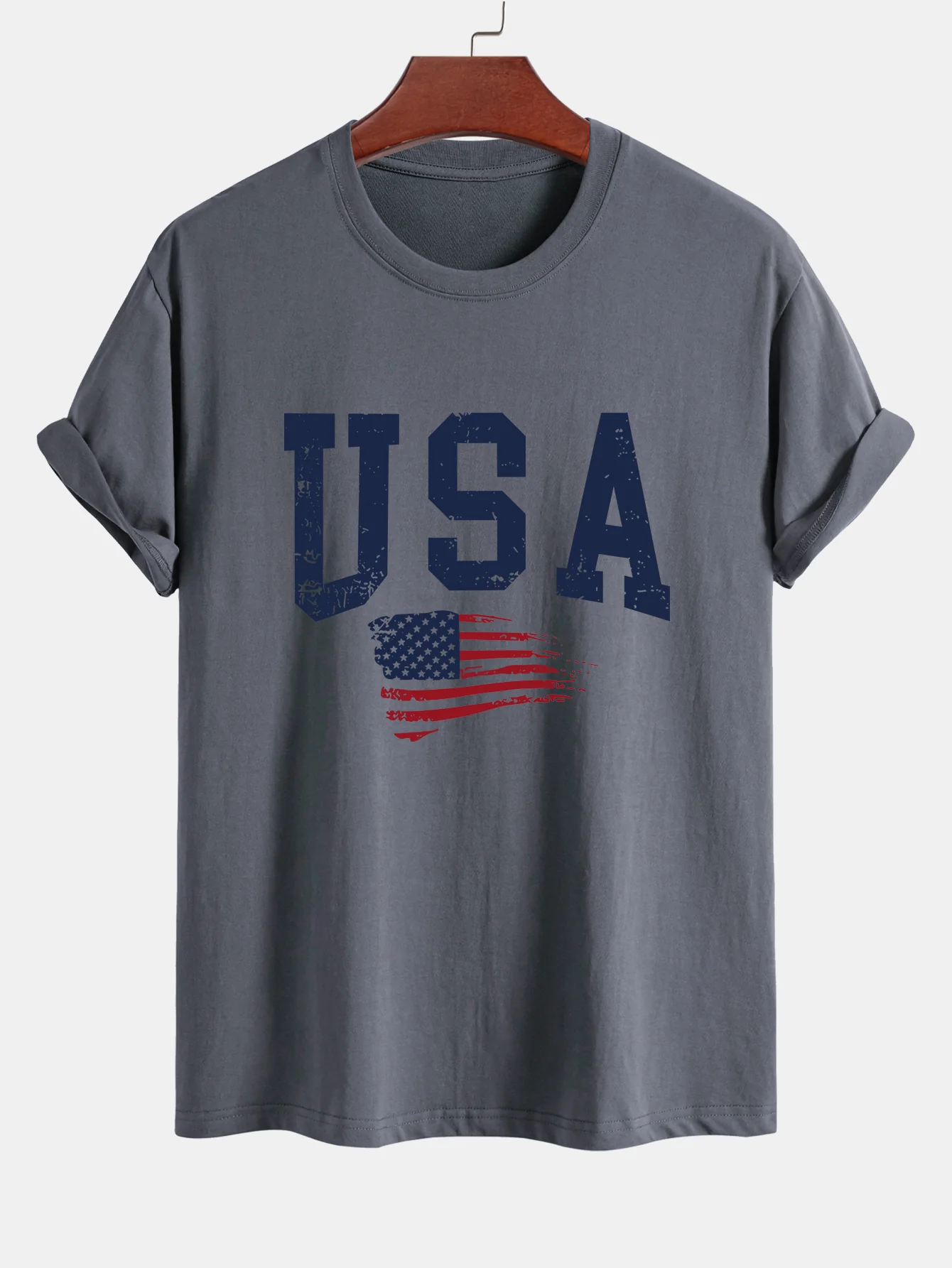 Regular Fit T-Shirt aus Baumwolle mit USA-Flaggen-Print - Image 11