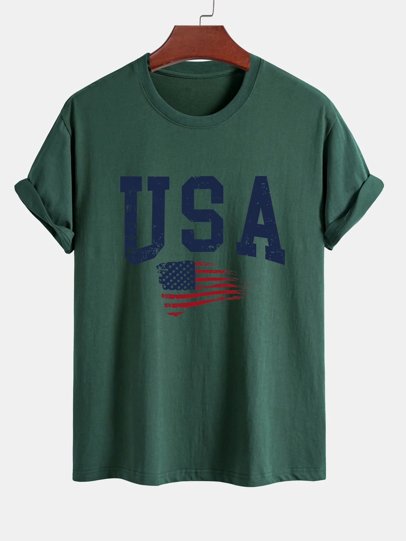 Regular Fit T-Shirt aus Baumwolle mit USA-Flaggen-Print - Image 12