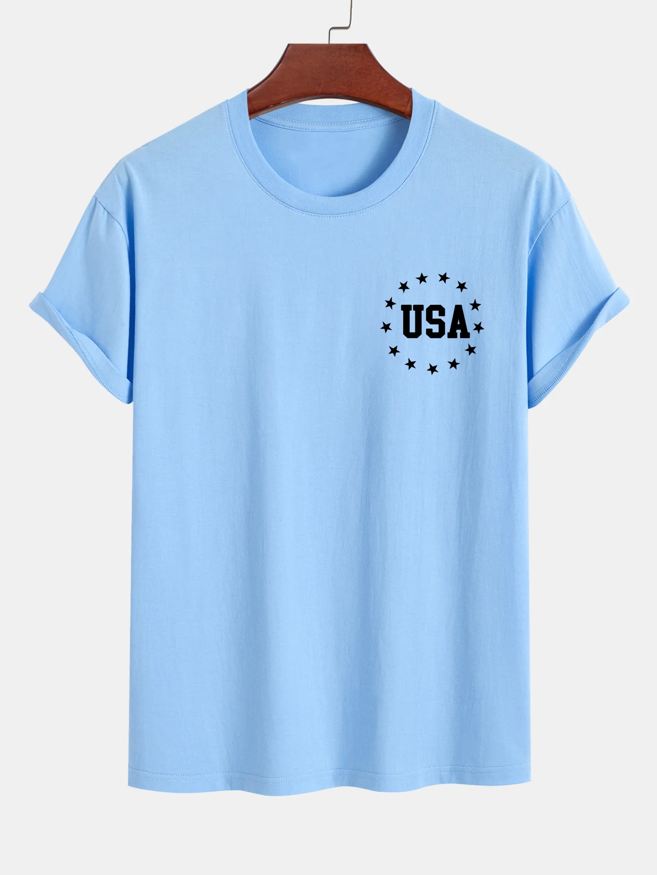 Regular Fit T-Shirt aus Baumwolle mit USA-Flaggen-Print - Image 23