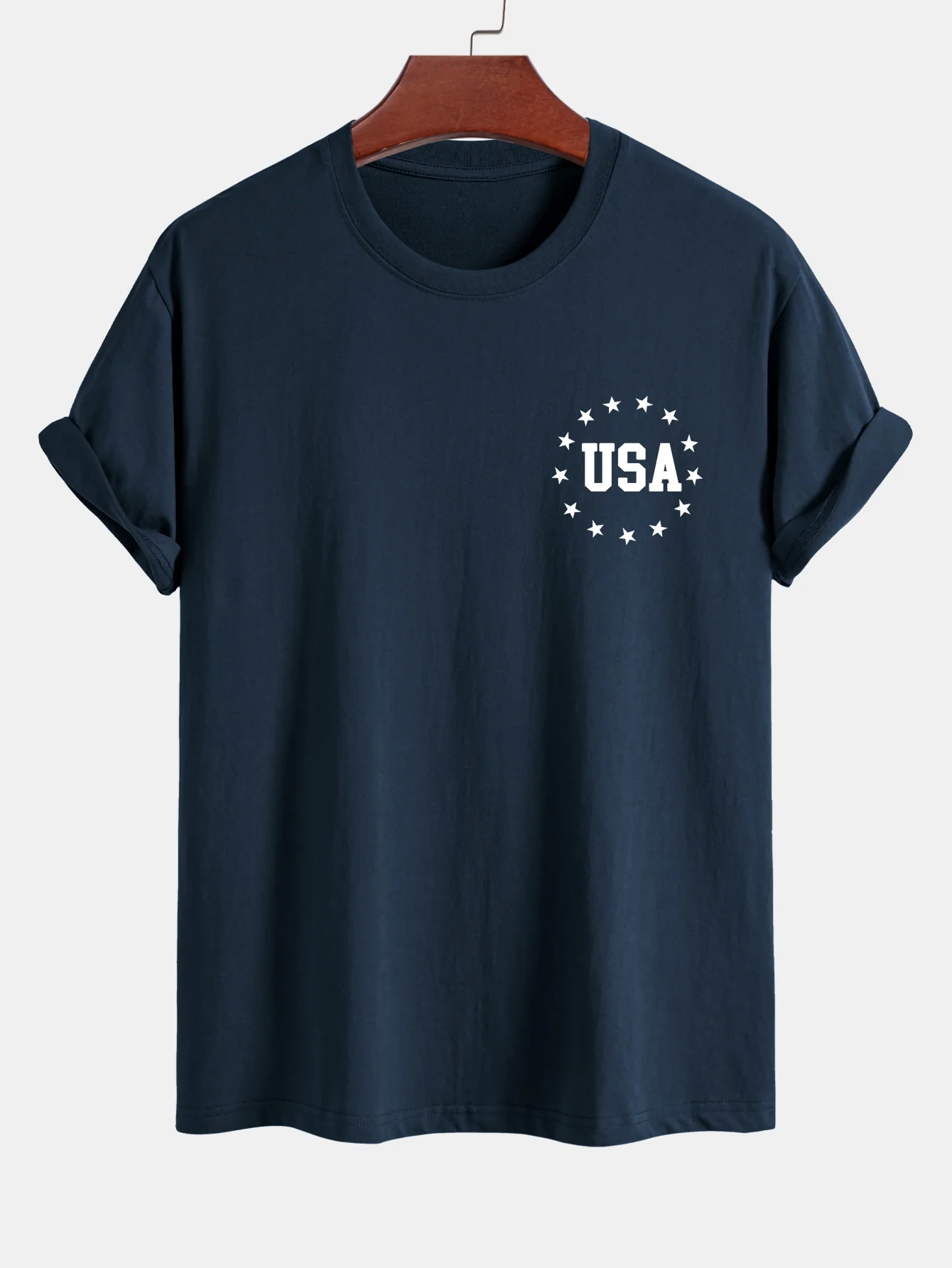 Regular Fit T-Shirt aus Baumwolle mit USA-Flaggen-Print - Image 3