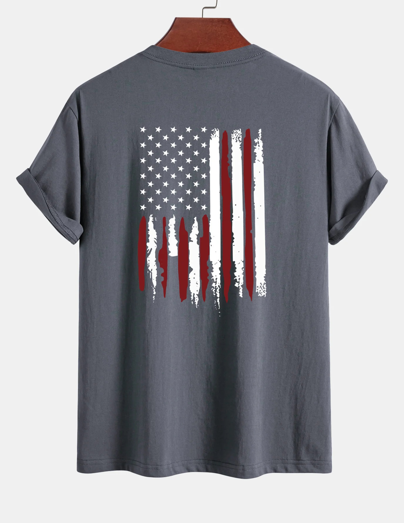 Regular Fit T-Shirt aus Baumwolle mit USA-Flaggen-Print - Image 8