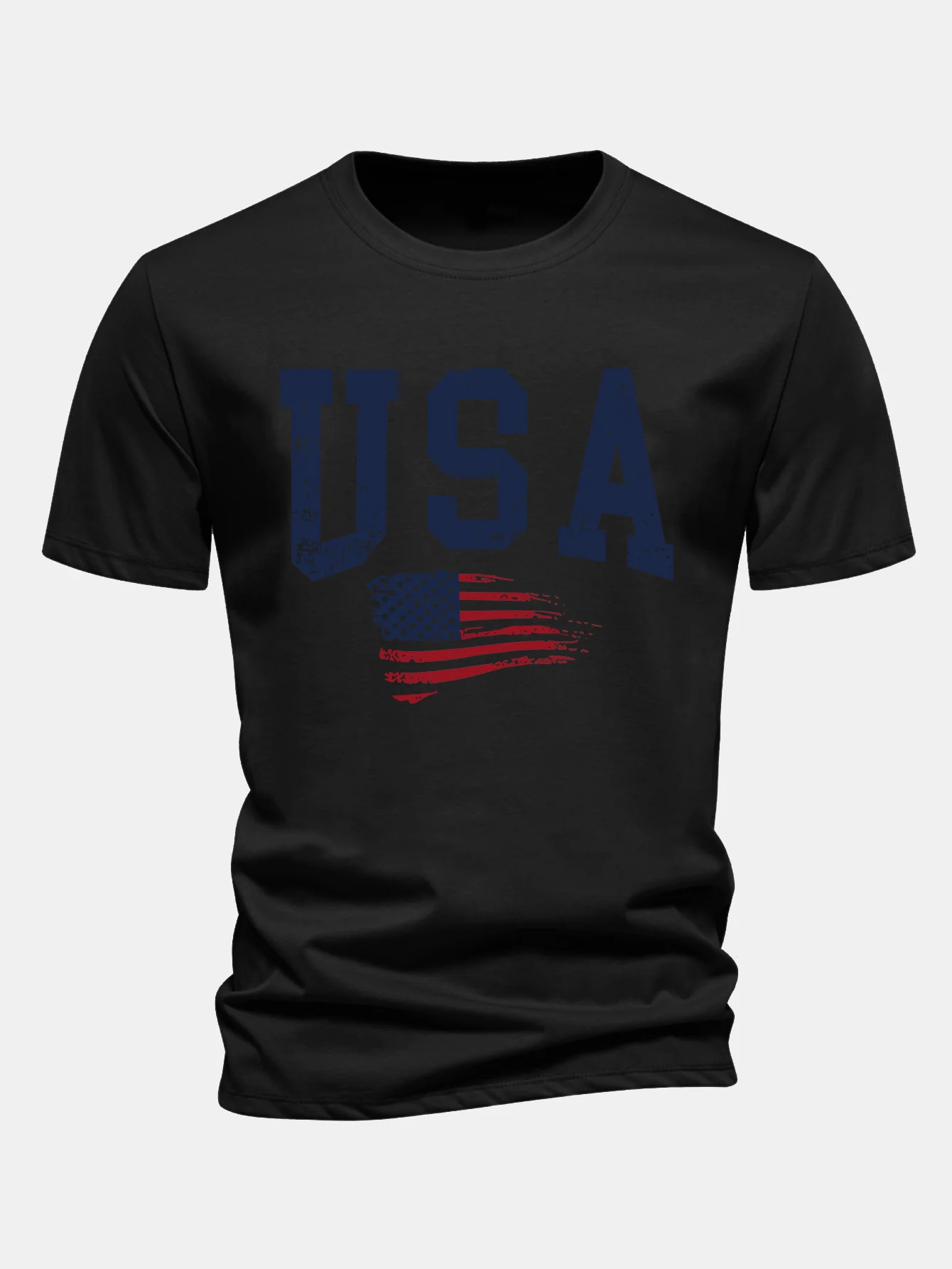 Regular Fit T-Shirt aus Baumwolle mit USA-Flaggen-Print - Image 10