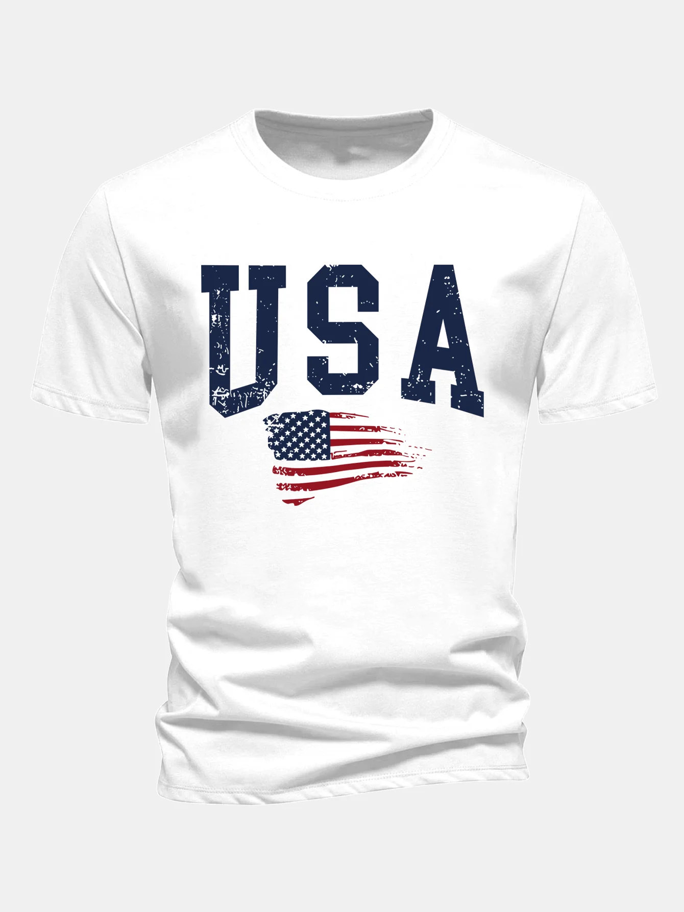 Regular Fit T-Shirt aus Baumwolle mit USA-Flaggen-Print - Image 2
