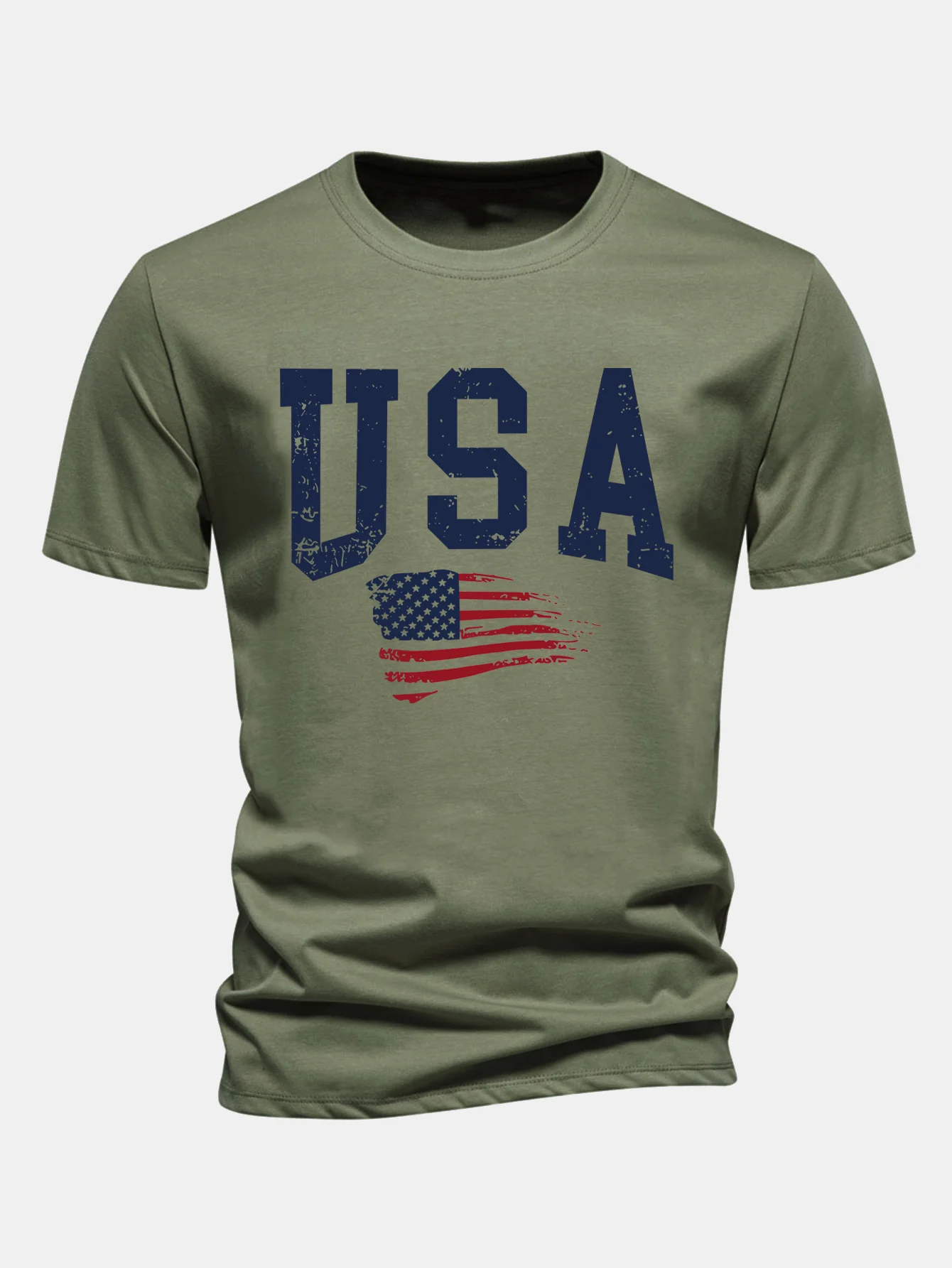 Regular Fit T-Shirt aus Baumwolle mit USA-Flaggen-Print - Image 4