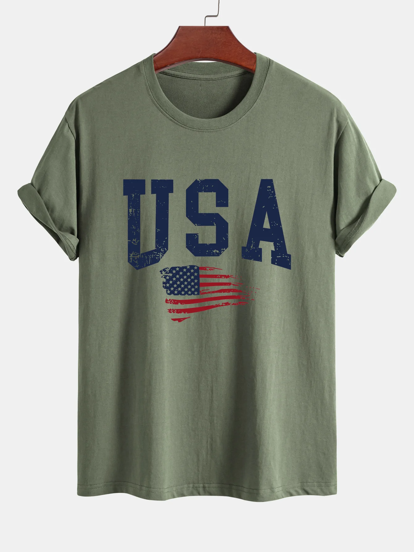 Regular Fit T-Shirt aus Baumwolle mit USA-Flaggen-Print - Image 6