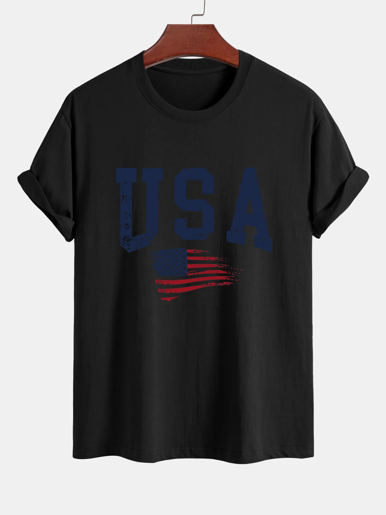 Regular Fit T-Shirt aus Baumwolle mit USA-Flaggen-Print - Image 8