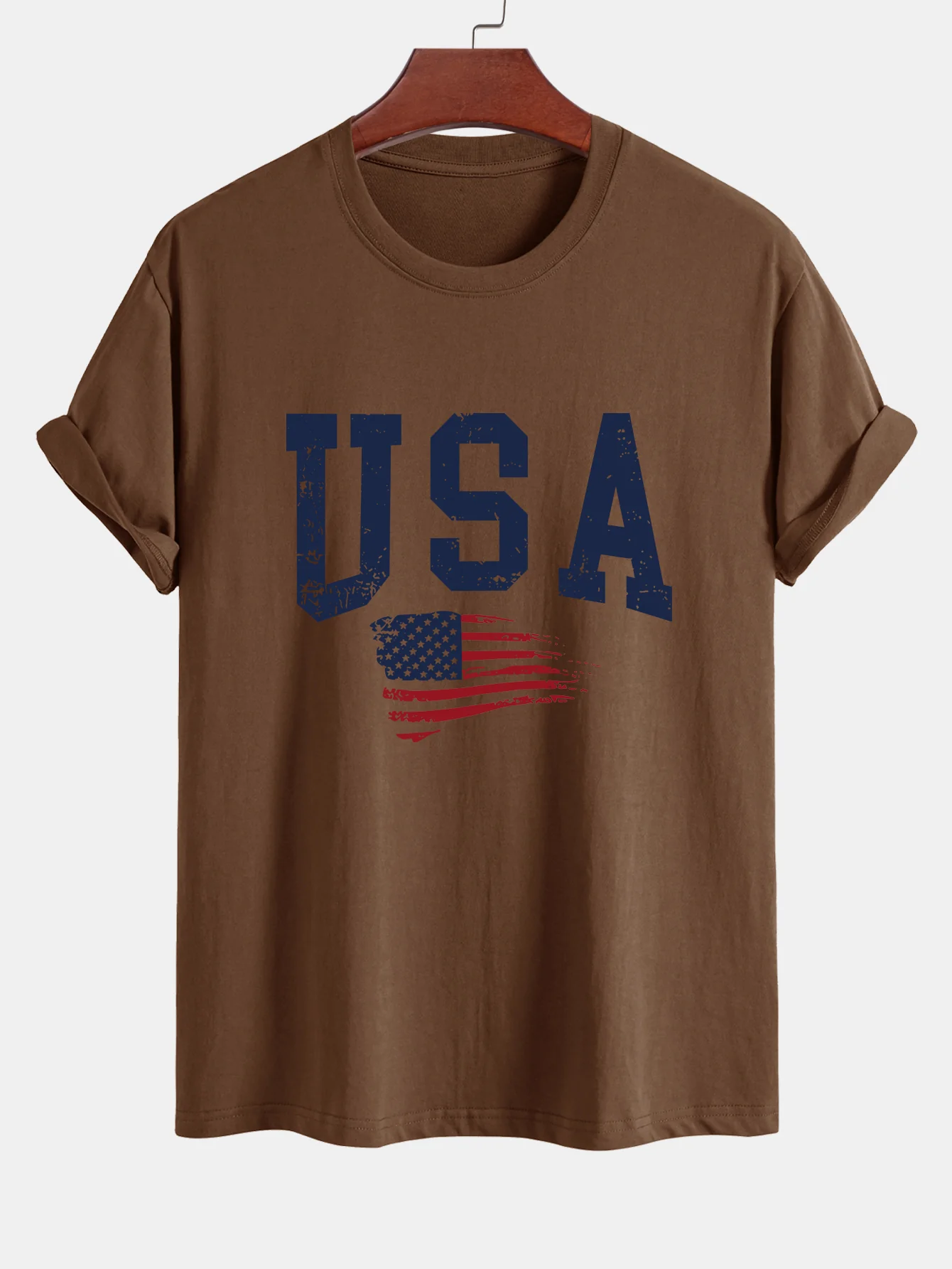 Regular Fit T-Shirt aus Baumwolle mit USA-Flaggen-Print - Image 9
