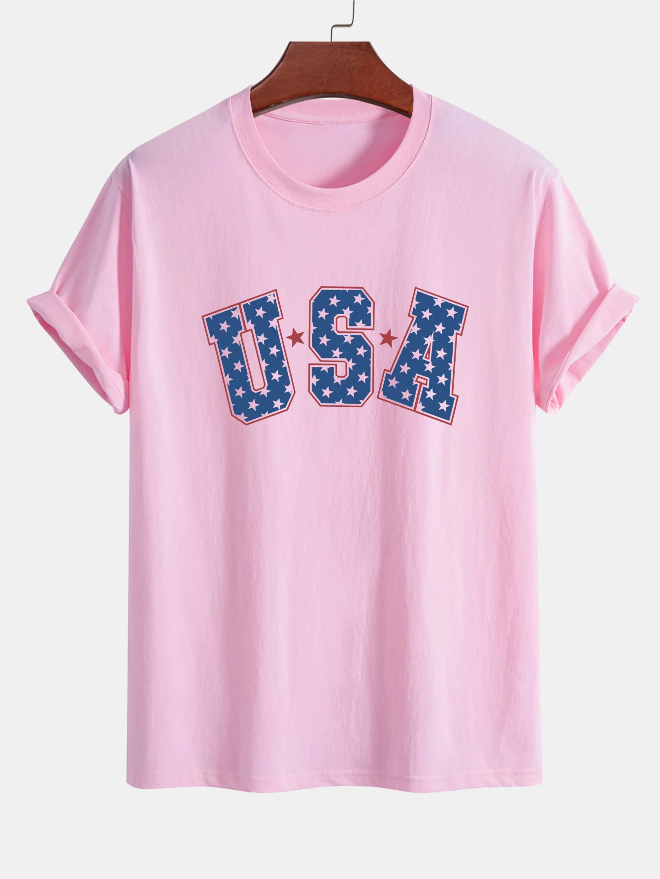 Regular Fit USA Print Baumwoll-T-Shirt - Image 10
