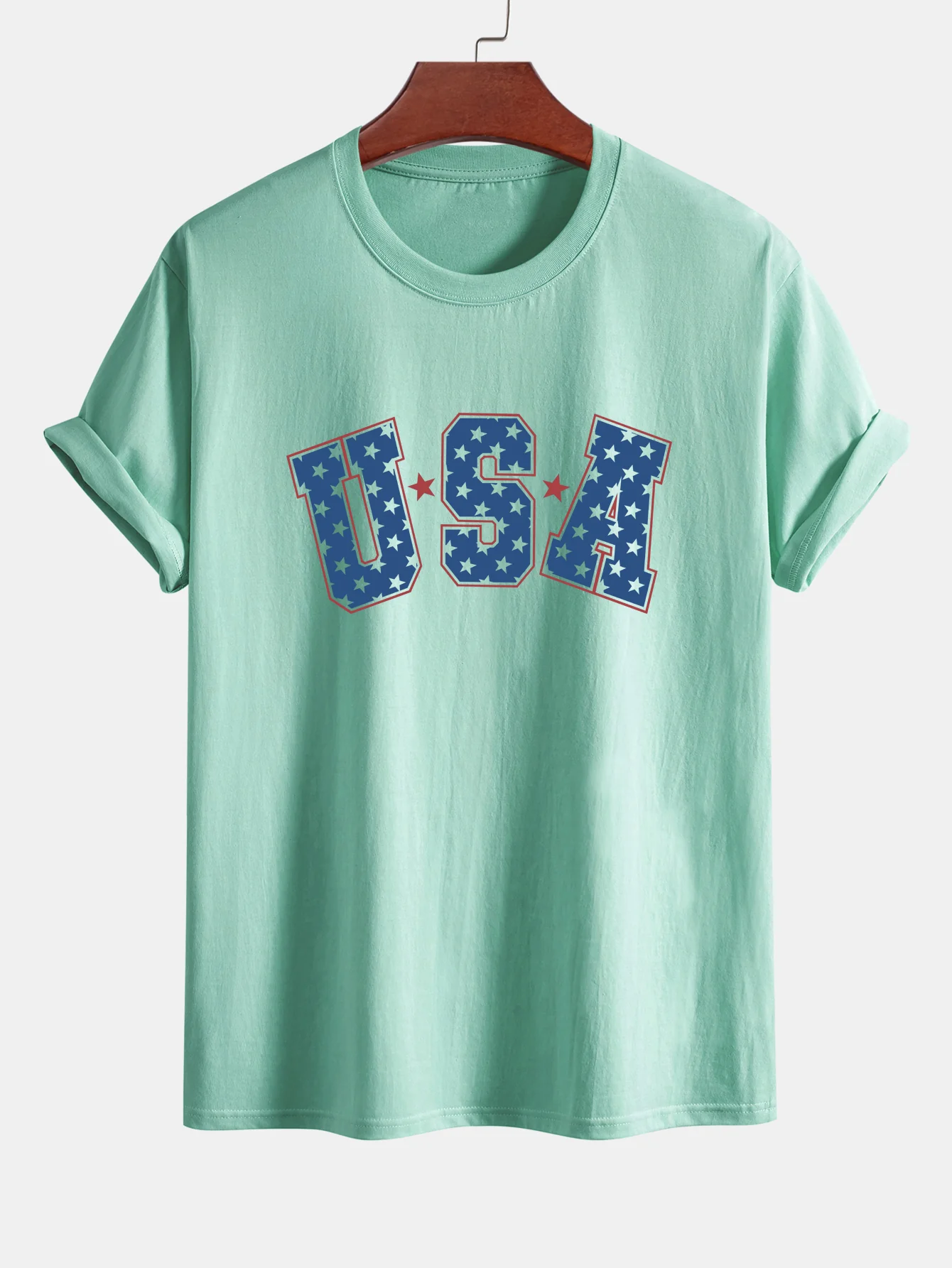 Regular Fit USA Print Baumwoll-T-Shirt - Image 11