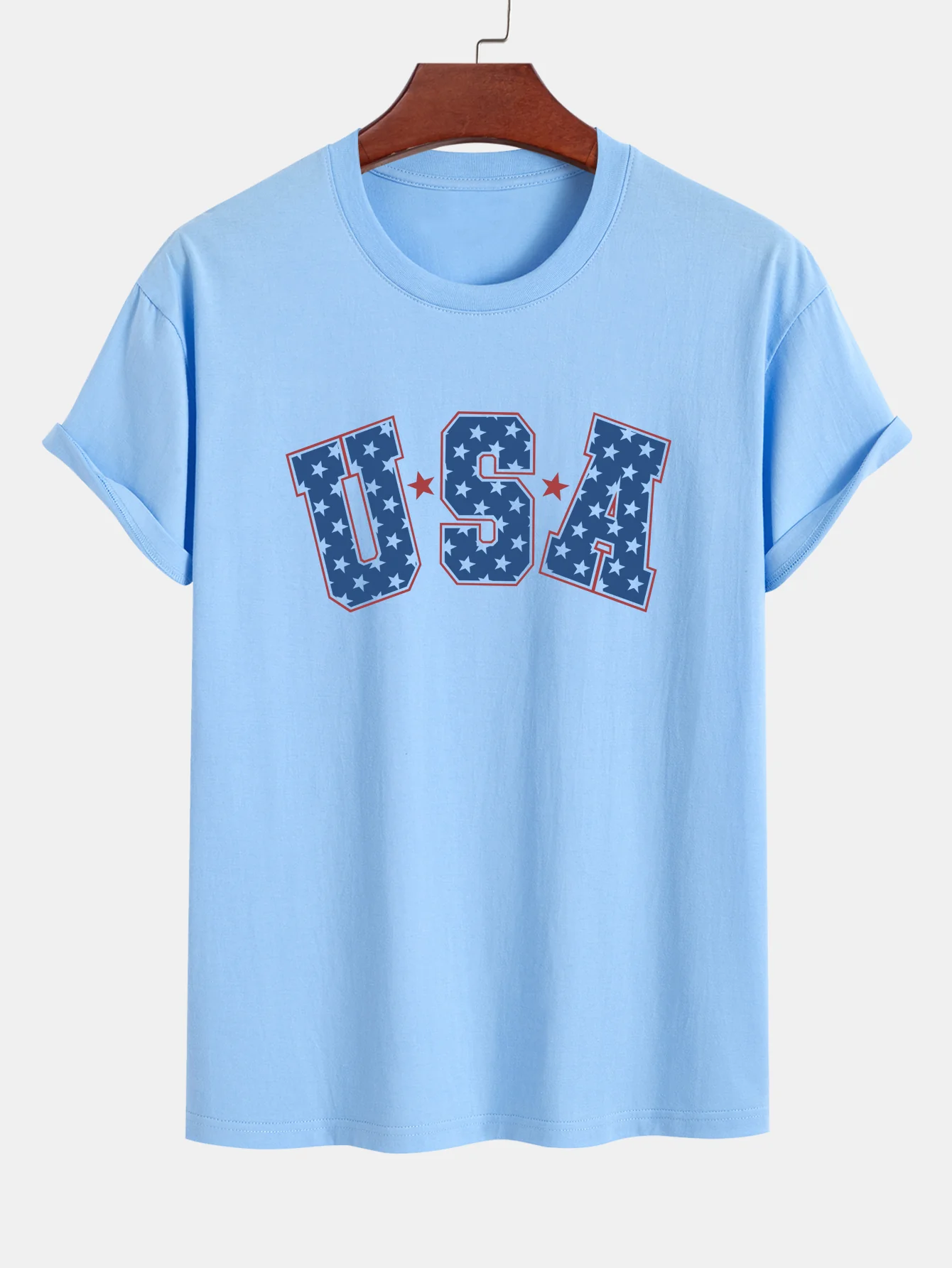 Regular Fit USA Print Baumwoll-T-Shirt - Image 12