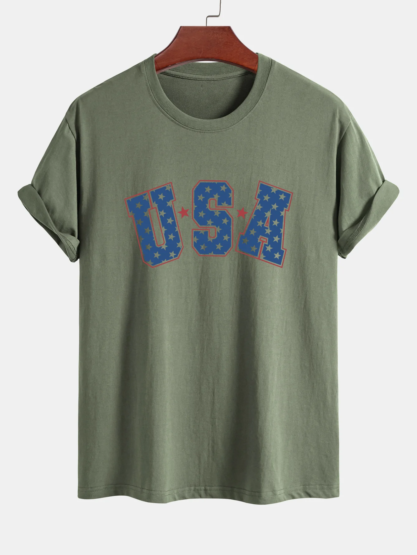 Regular Fit USA Print Baumwoll-T-Shirt - Image 13