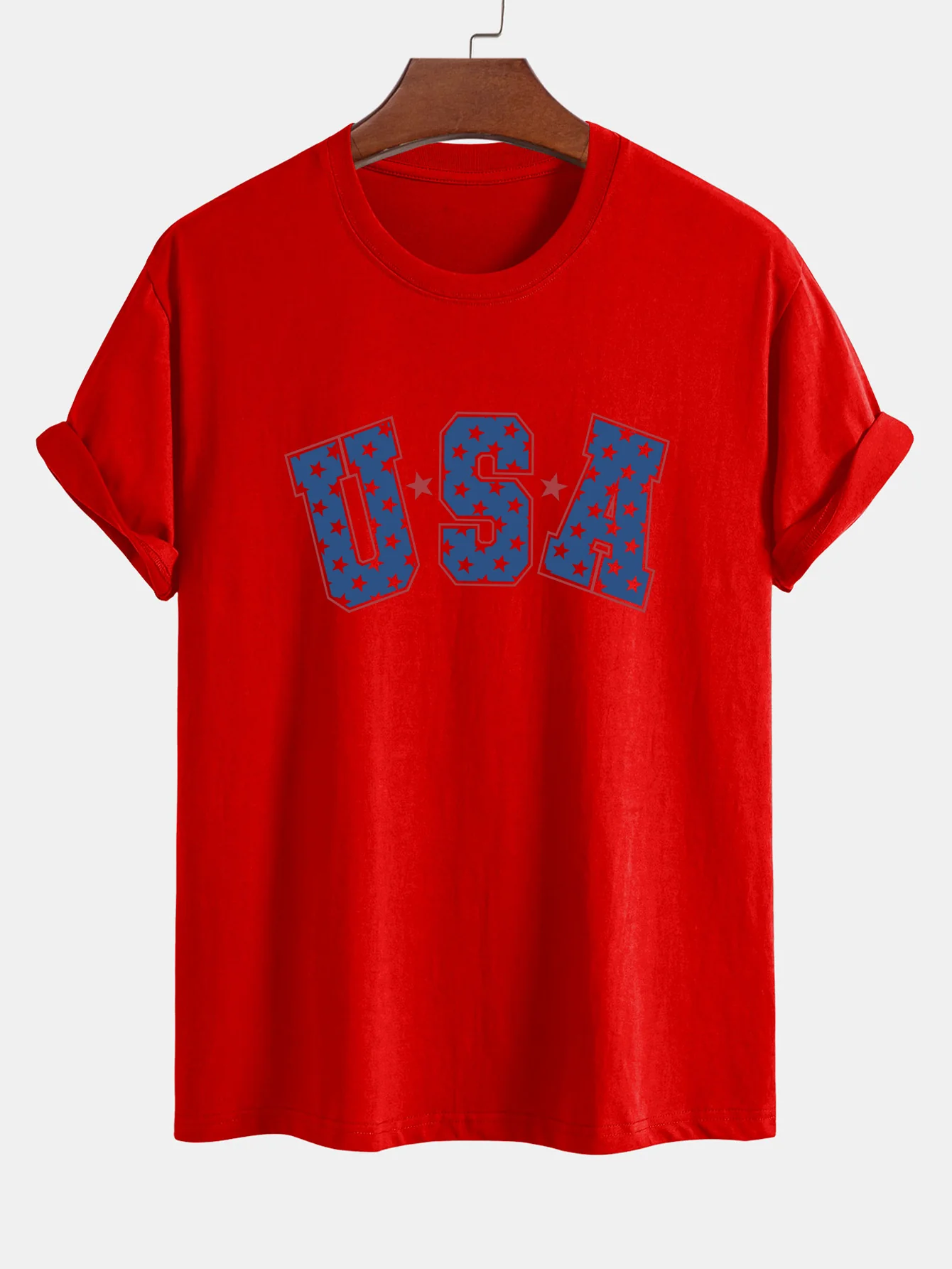 Regular Fit USA Print Baumwoll-T-Shirt - Image 14