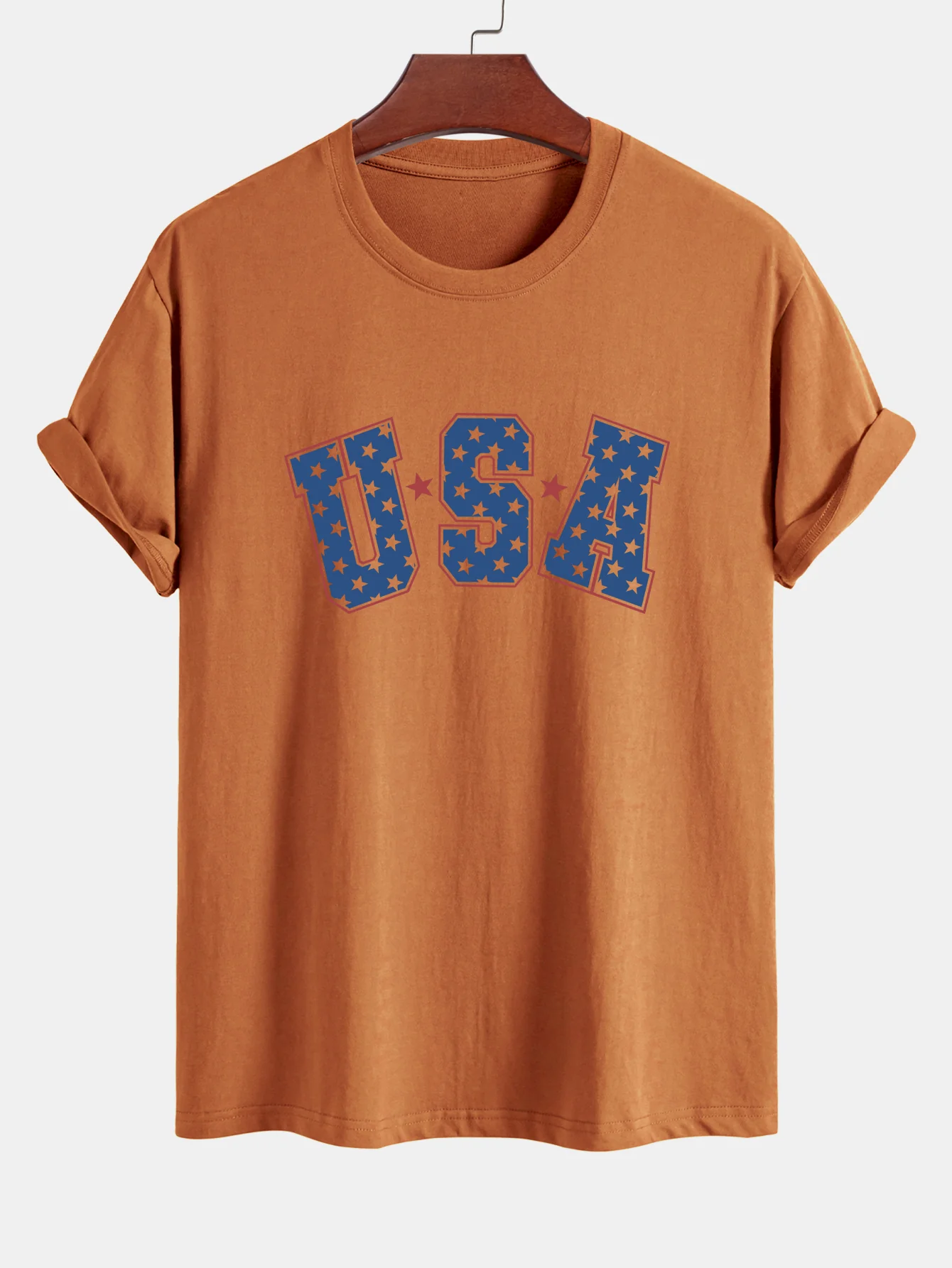 Regular Fit USA Print Baumwoll-T-Shirt - Image 6