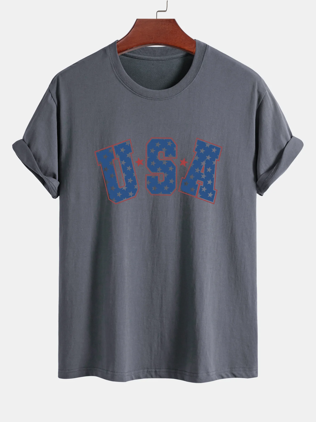 Regular Fit USA Print Baumwoll-T-Shirt - Image 7