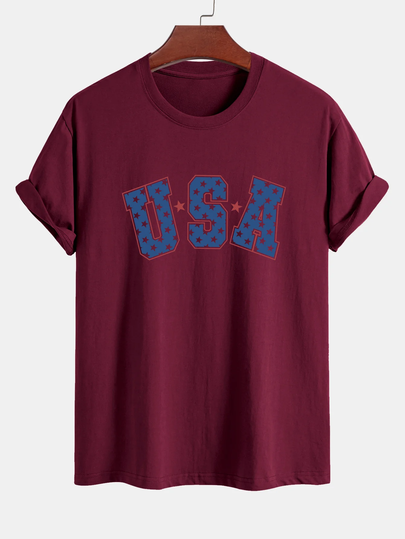 Regular Fit USA Print Baumwoll-T-Shirt - Image 8