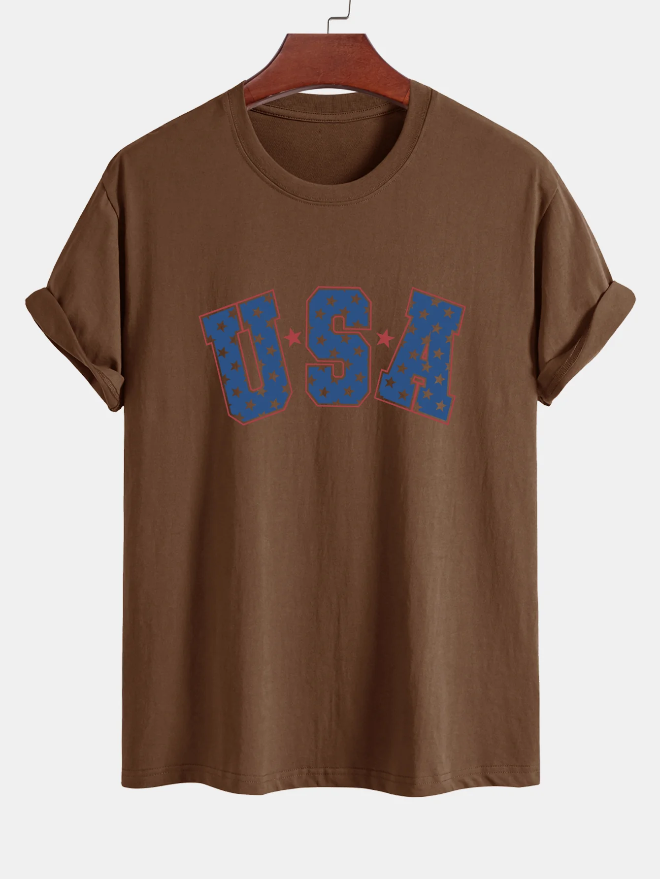 Regular Fit USA Print Baumwoll-T-Shirt - Image 9