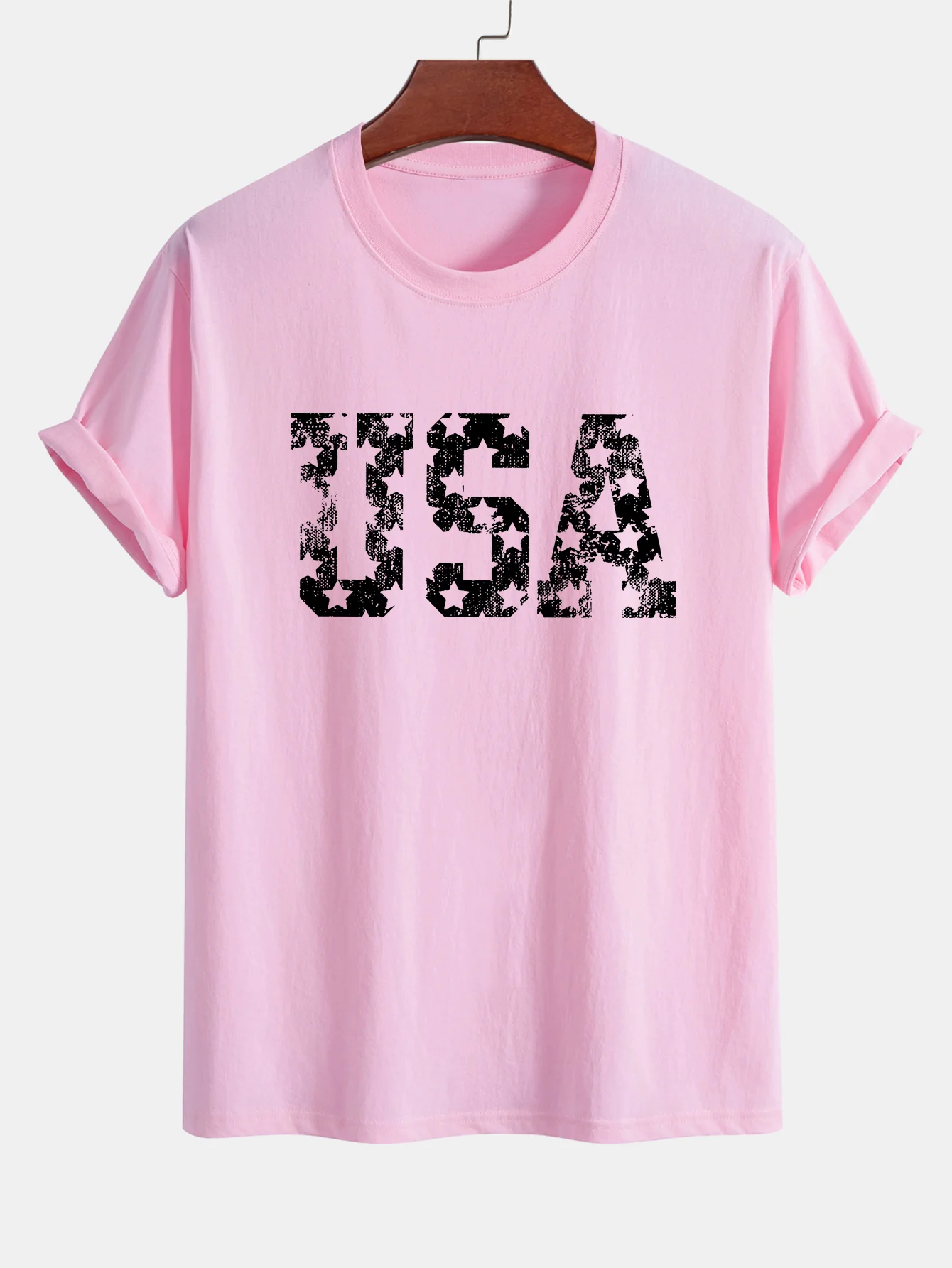 Regular Fit USA Print Baumwoll-T-Shirt - Image 10