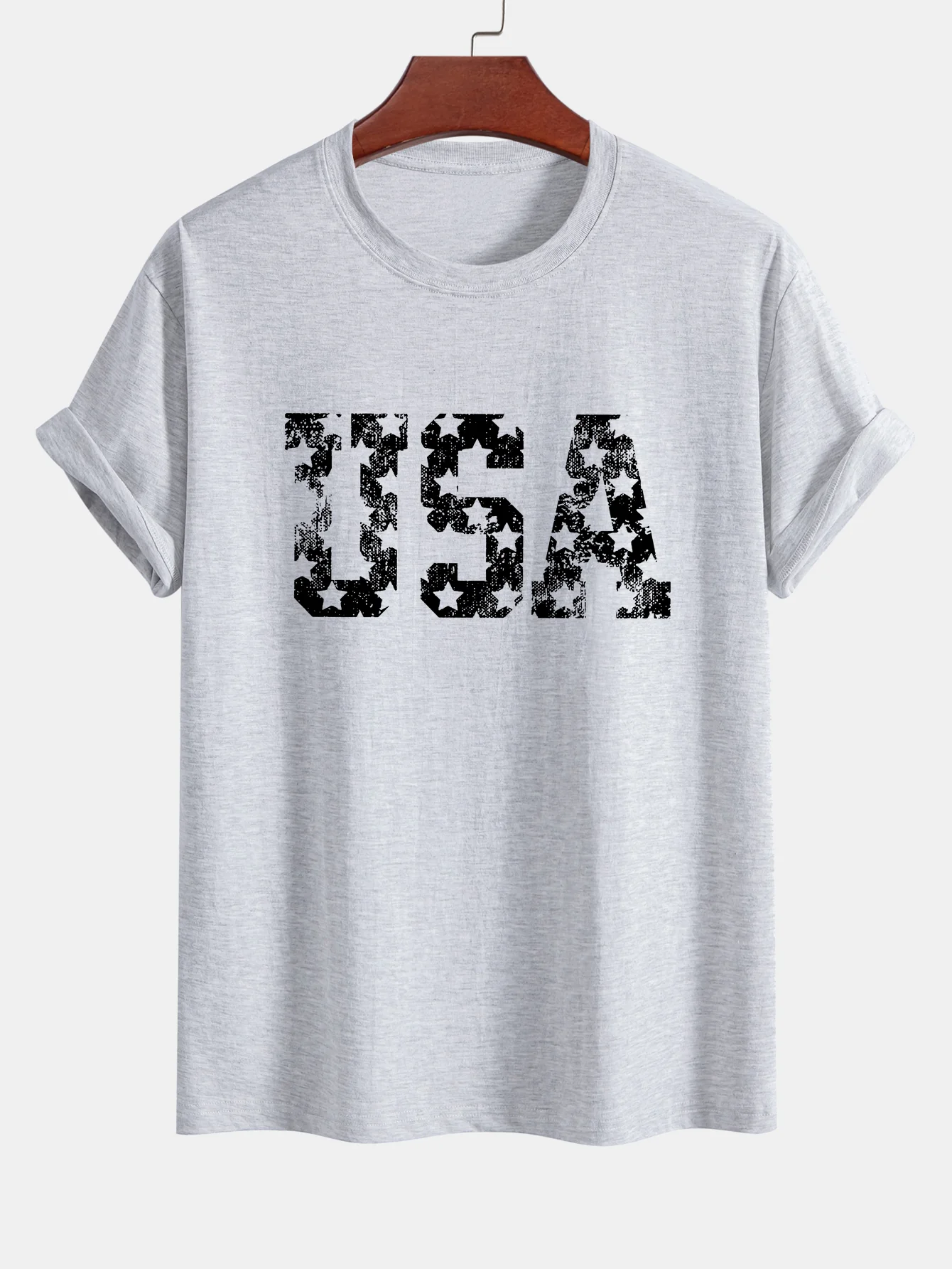 Regular Fit USA Print Baumwoll-T-Shirt - Image 11