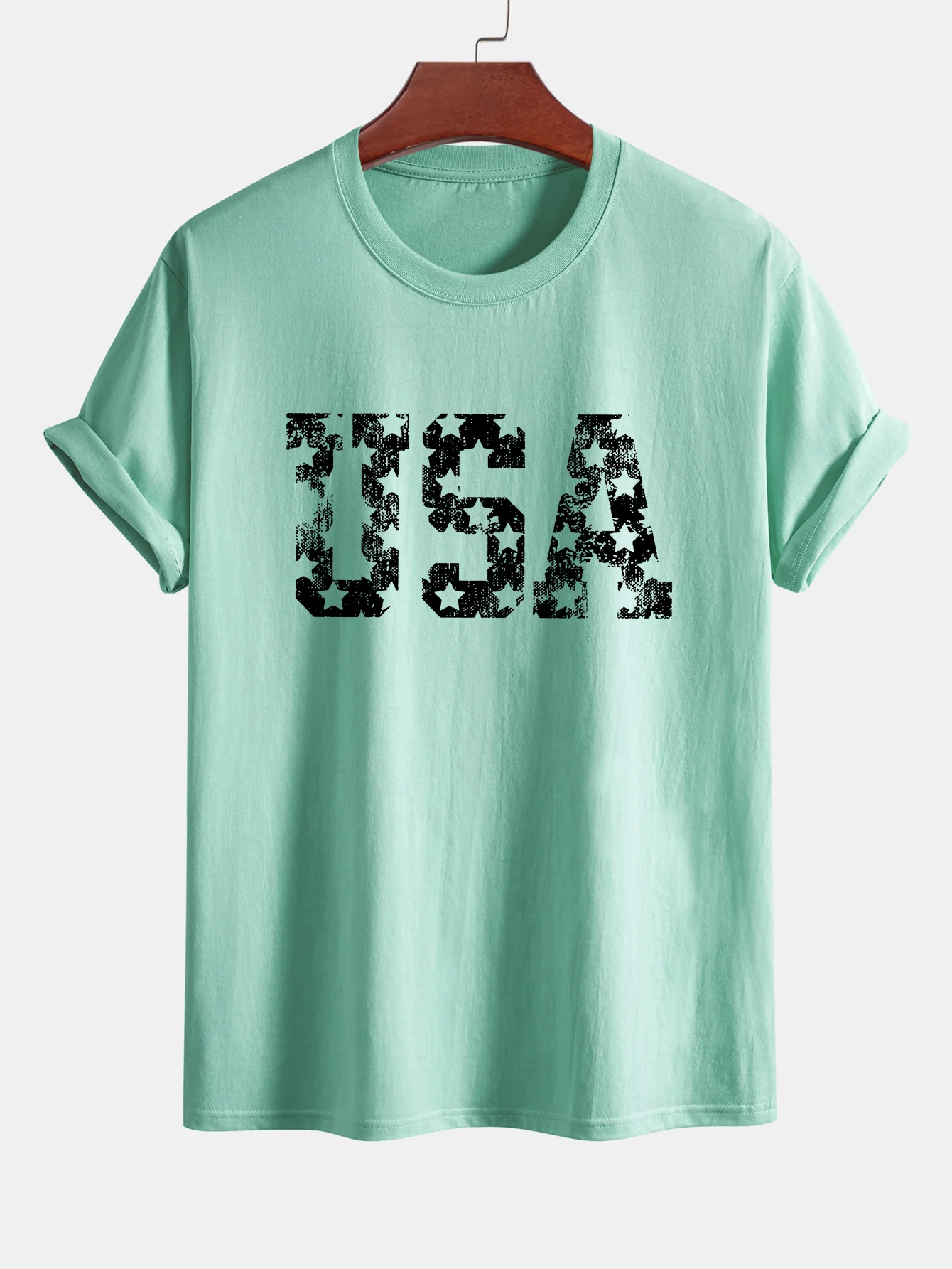 Regular Fit USA Print Baumwoll-T-Shirt - Image 12
