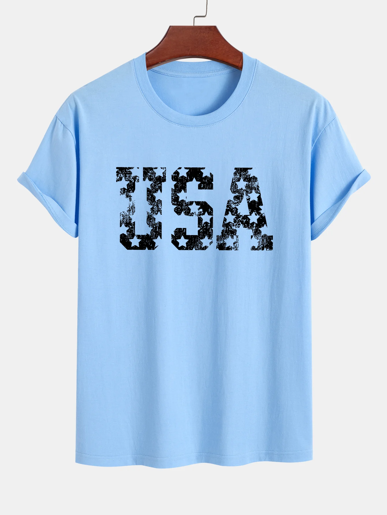Regular Fit USA Print Baumwoll-T-Shirt - Image 13