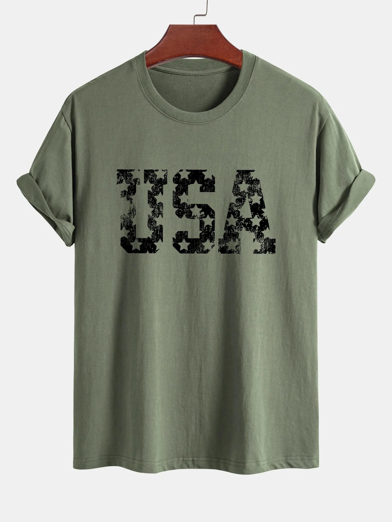 Regular Fit USA Print Baumwoll-T-Shirt - Image 14