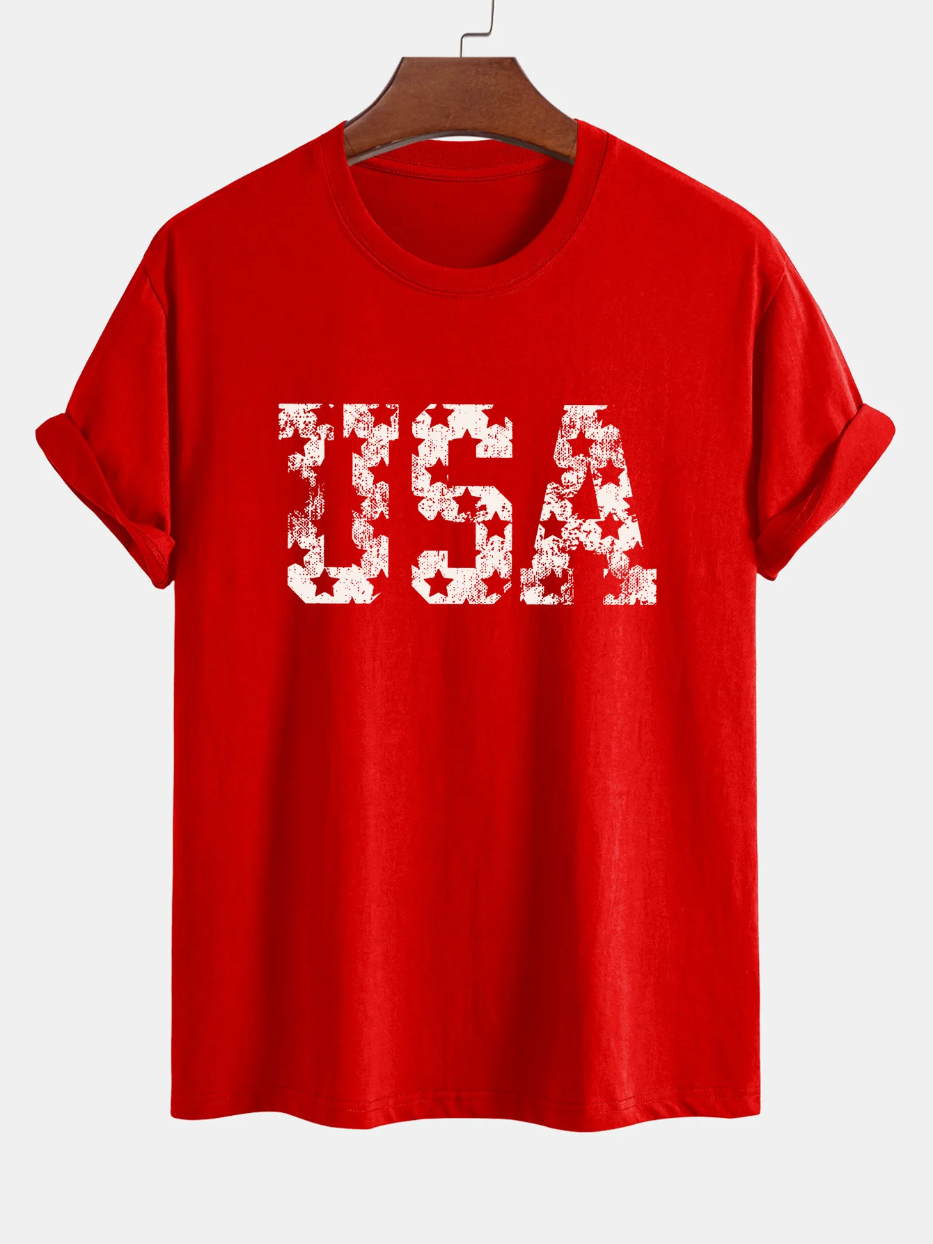 Regular Fit USA Print Baumwoll-T-Shirt - Image 15