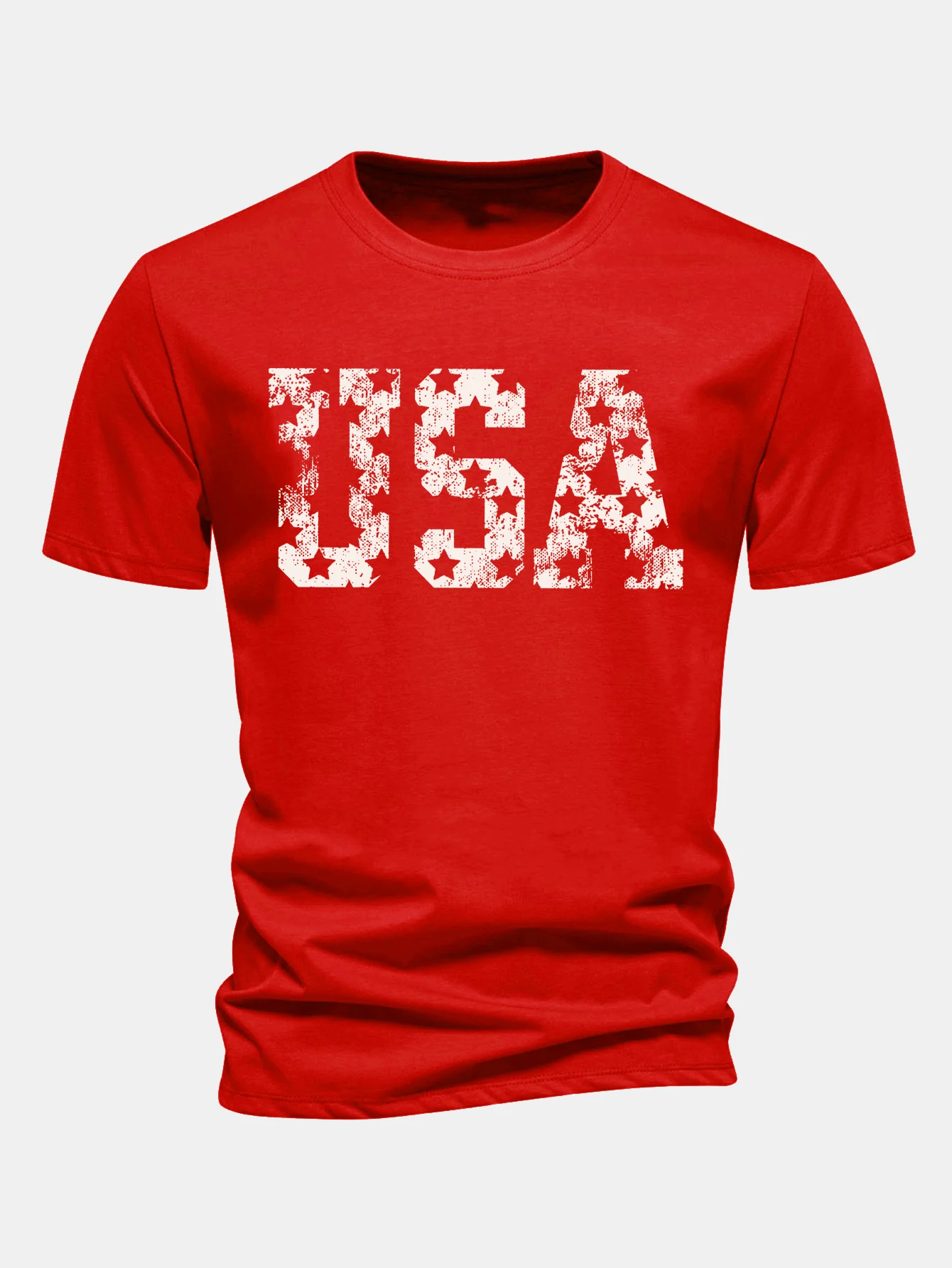 Regular Fit USA Print Baumwoll-T-Shirt - Image 12