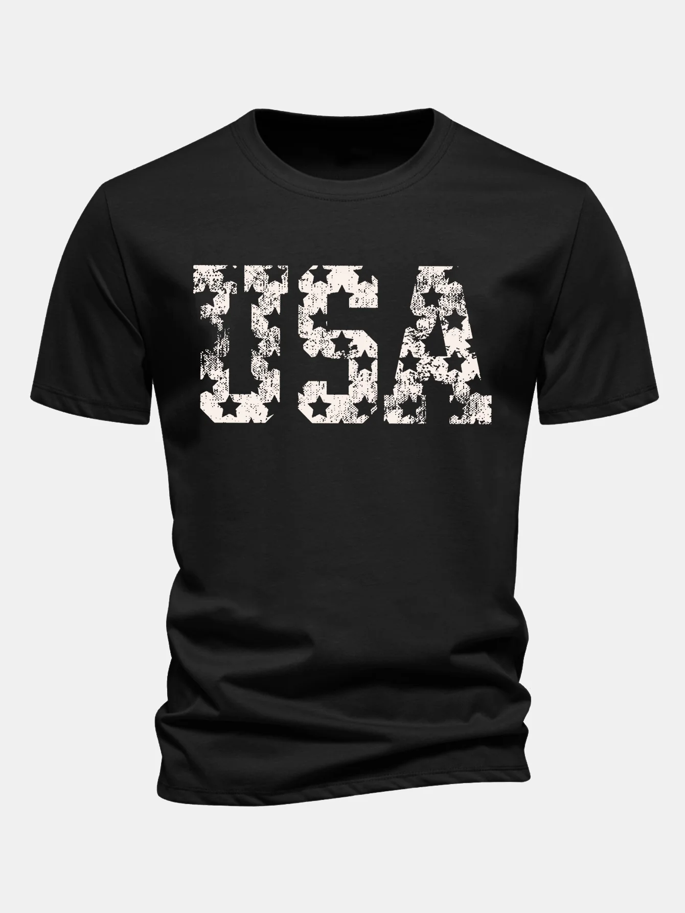 Regular Fit USA Print Baumwoll-T-Shirt - Image 2