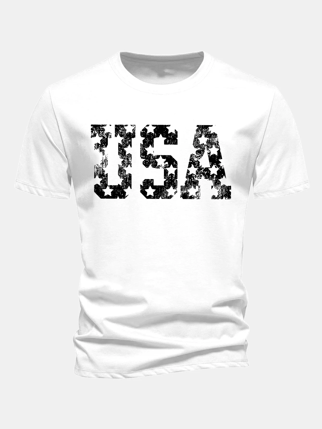 Regular Fit USA Print Baumwoll-T-Shirt - Image 3