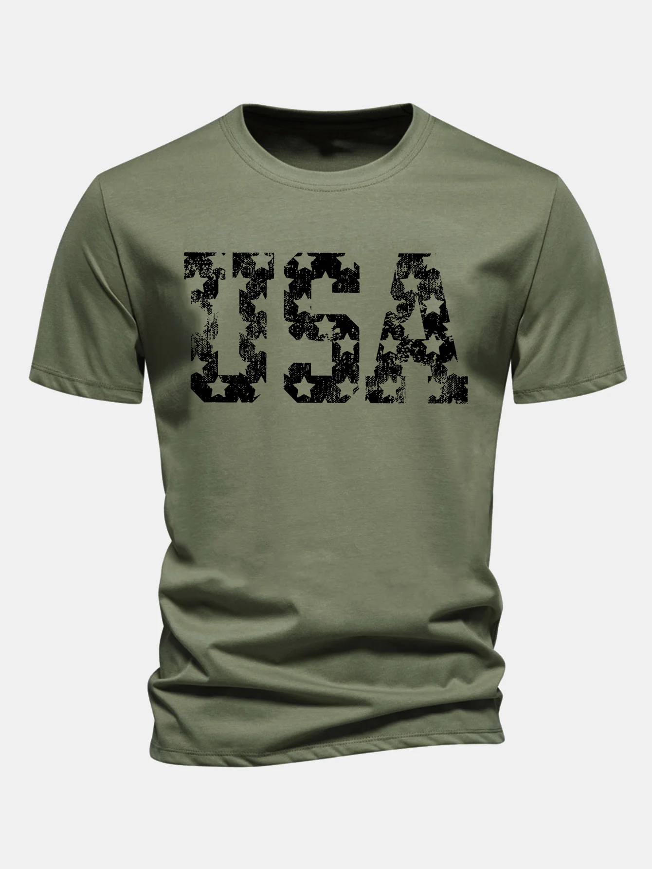 Regular Fit USA Print Baumwoll-T-Shirt - Image 6