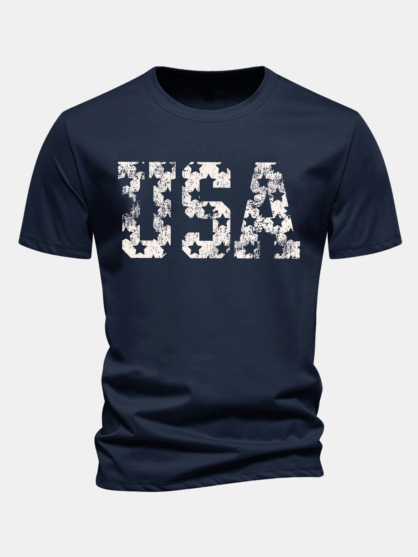 Regular Fit USA Print Baumwoll-T-Shirt - Image 8
