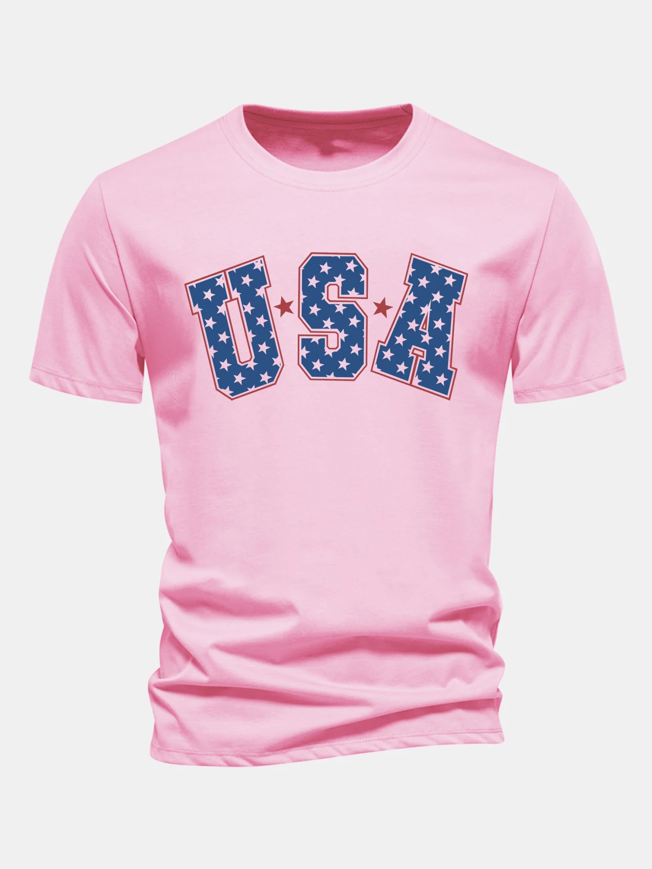 Regular Fit USA Print Baumwoll-T-Shirt - Image 3
