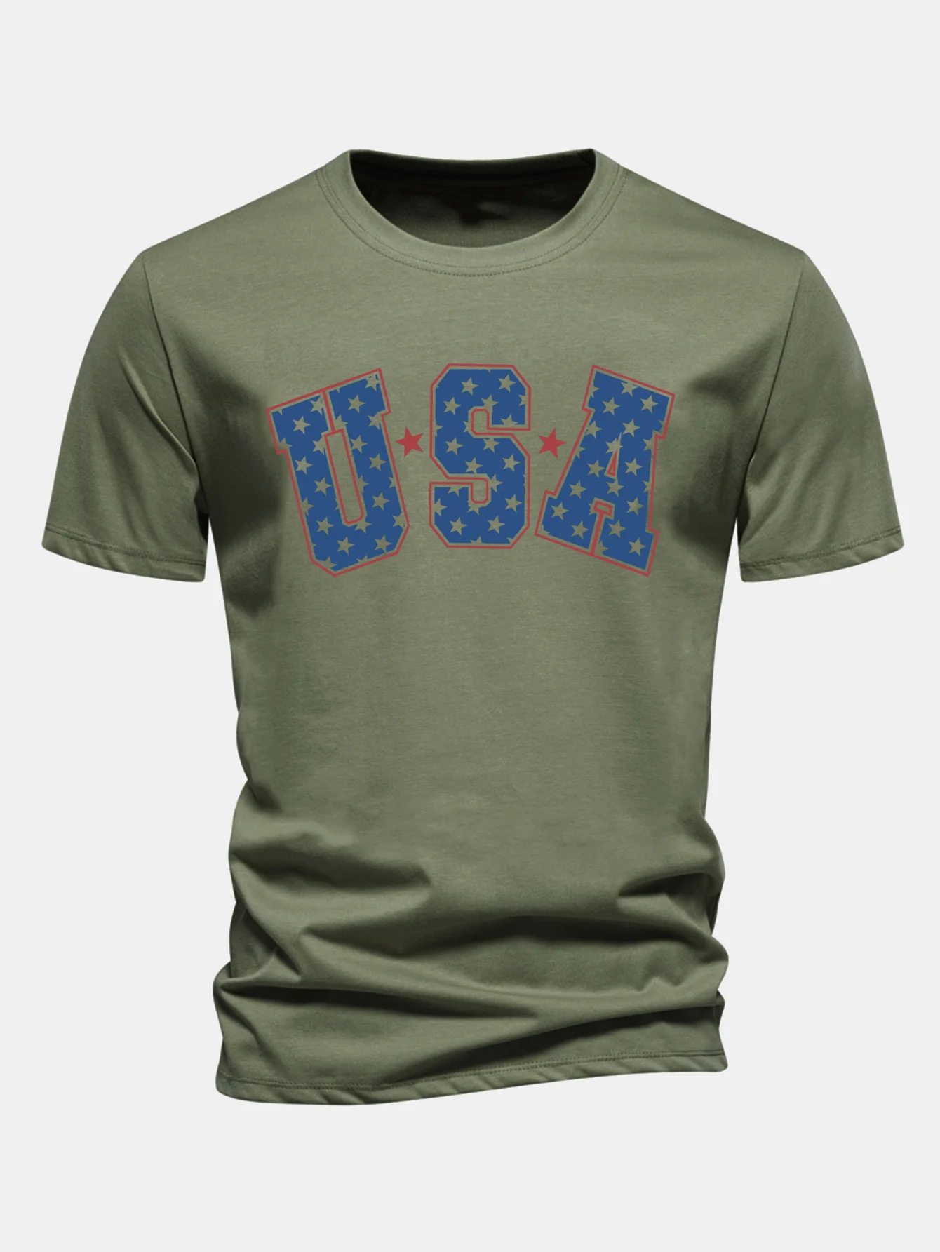 Regular Fit USA Print Baumwoll-T-Shirt - Image 4