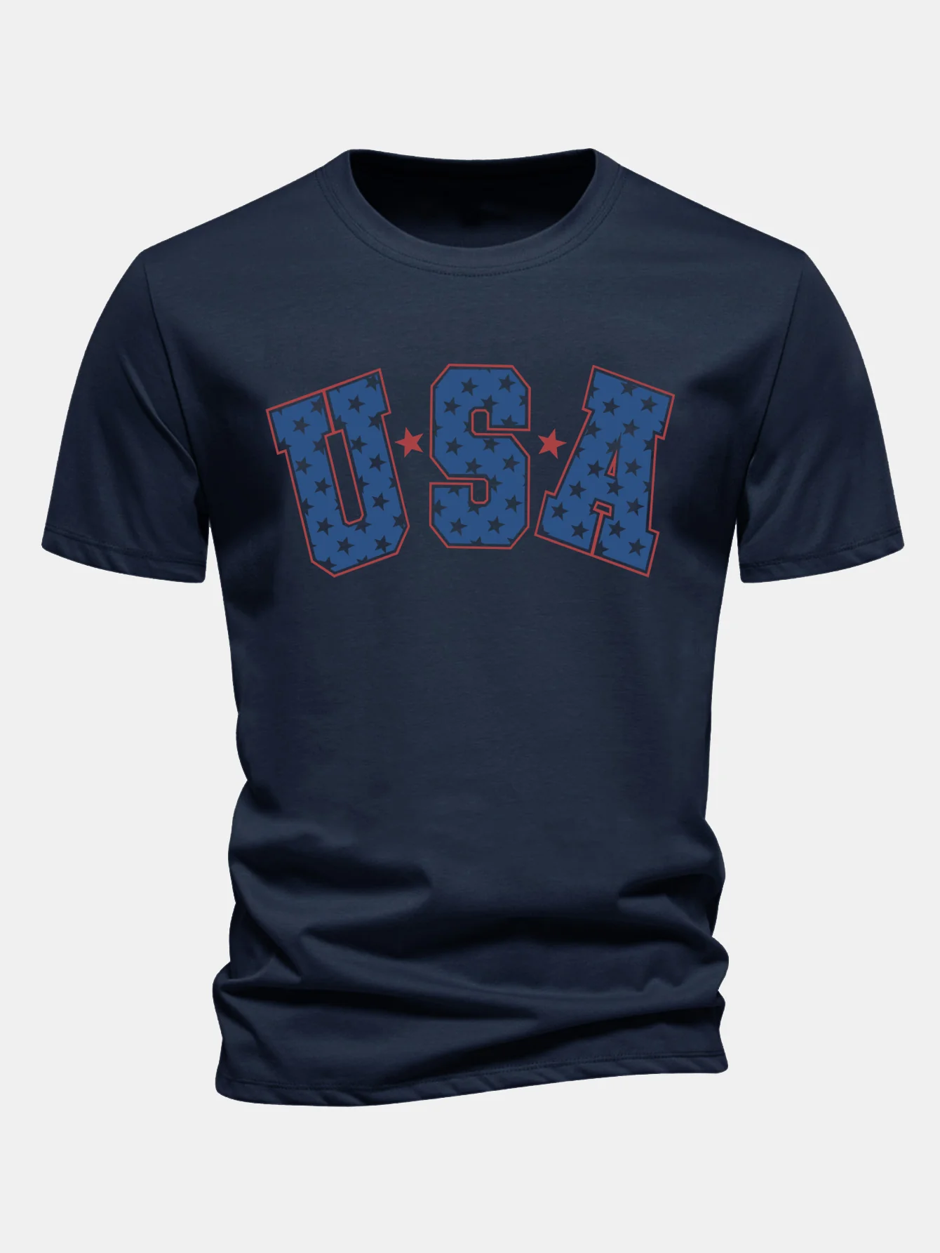 Regular Fit USA Print Baumwoll-T-Shirt - Image 6