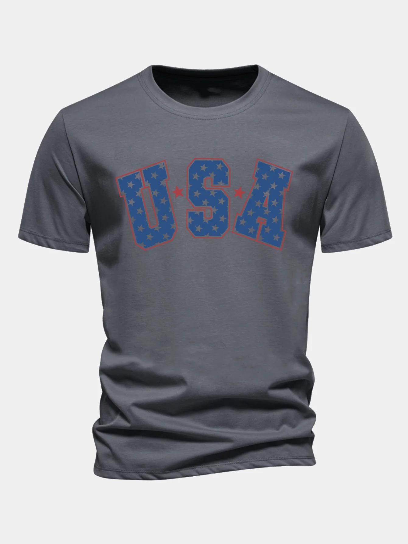 Regular Fit USA Print Baumwoll-T-Shirt - Image 9