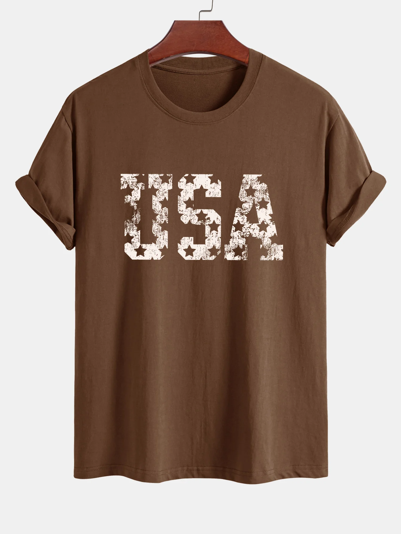 Regular Fit USA Print Baumwoll-T-Shirt - Image 3
