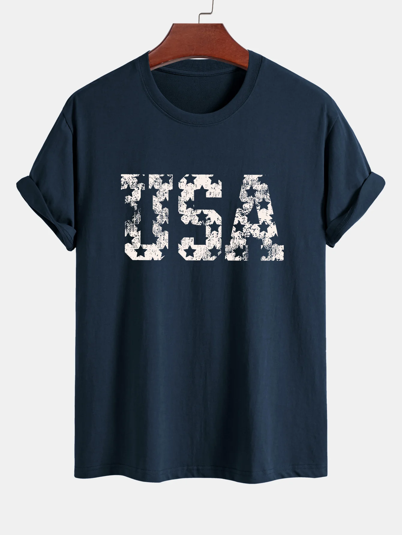Regular Fit USA Print Baumwoll-T-Shirt - Image 4