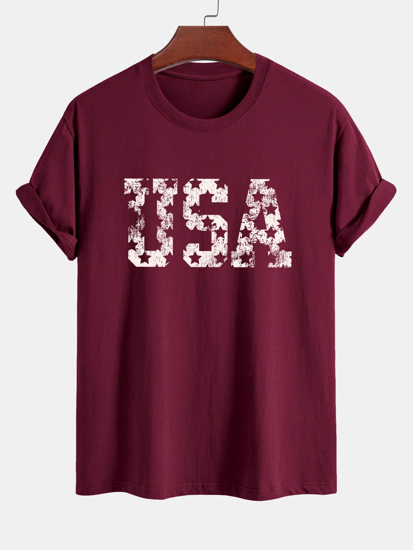 Regular Fit USA Print Baumwoll-T-Shirt - Image 7